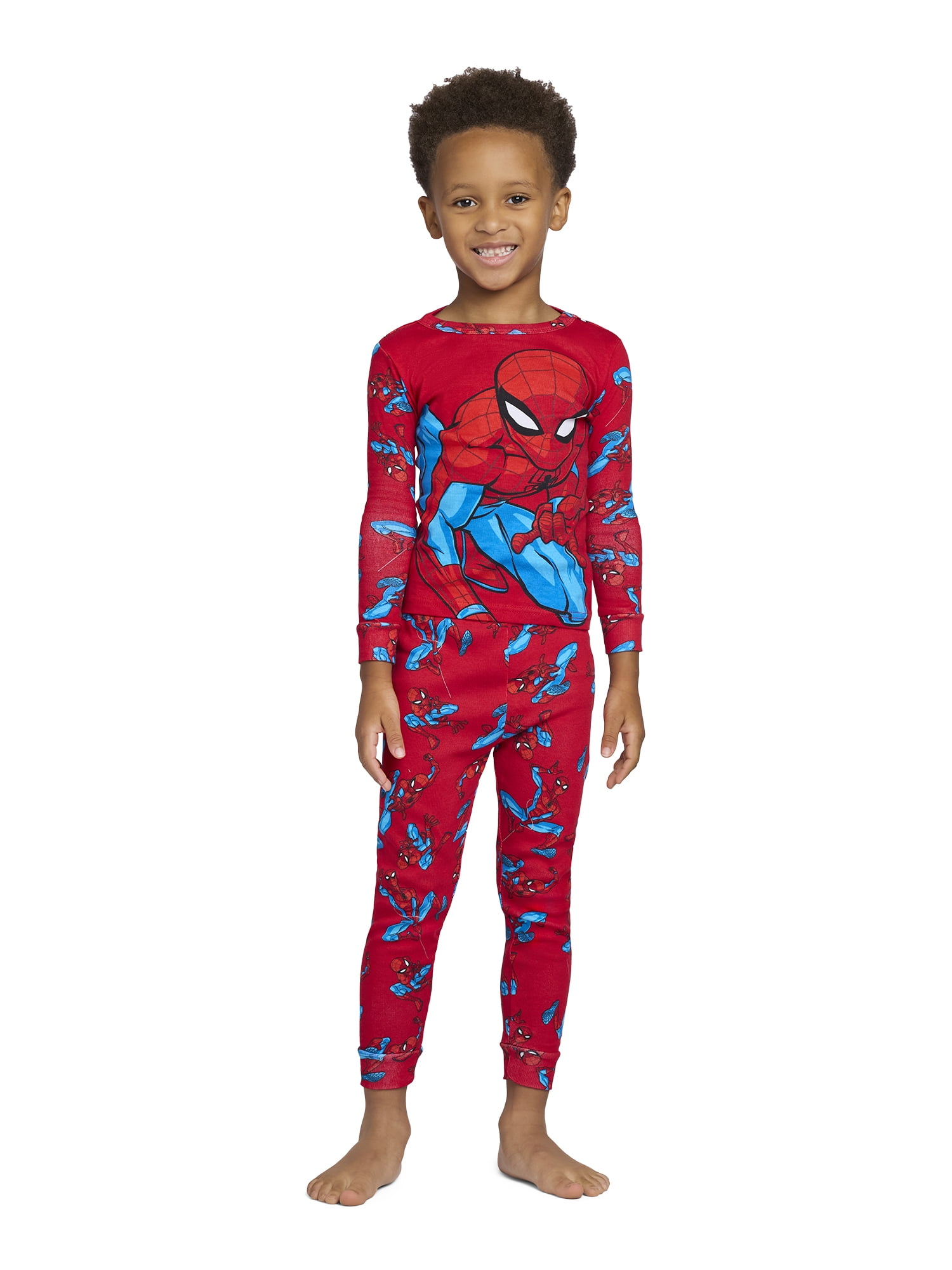 Spider-Man Toddler Long Sleeve Pajama Set (Red, 2T) 9vn84