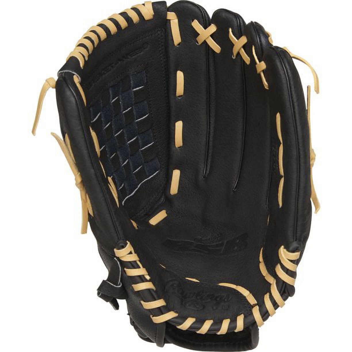 Rawlings RSB Series Slowpitch Softball Glove, Durable Leather Palm, Right Hand Throw (Black, 13 in) 6wfcy