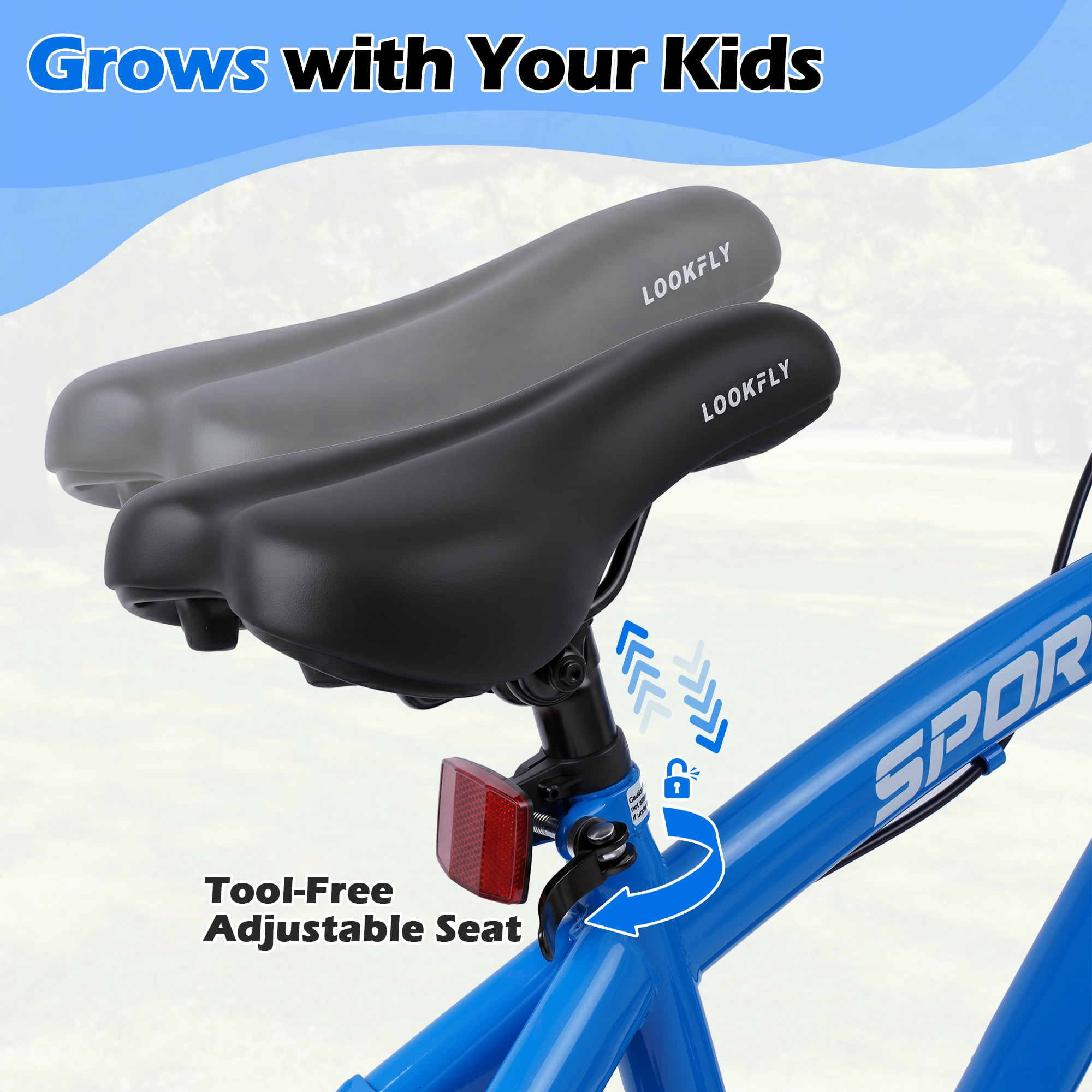 Enjoyrun 14 in Kids Bike with Training Wheels for Boys and Girls (Blue, 14 in) sqryd