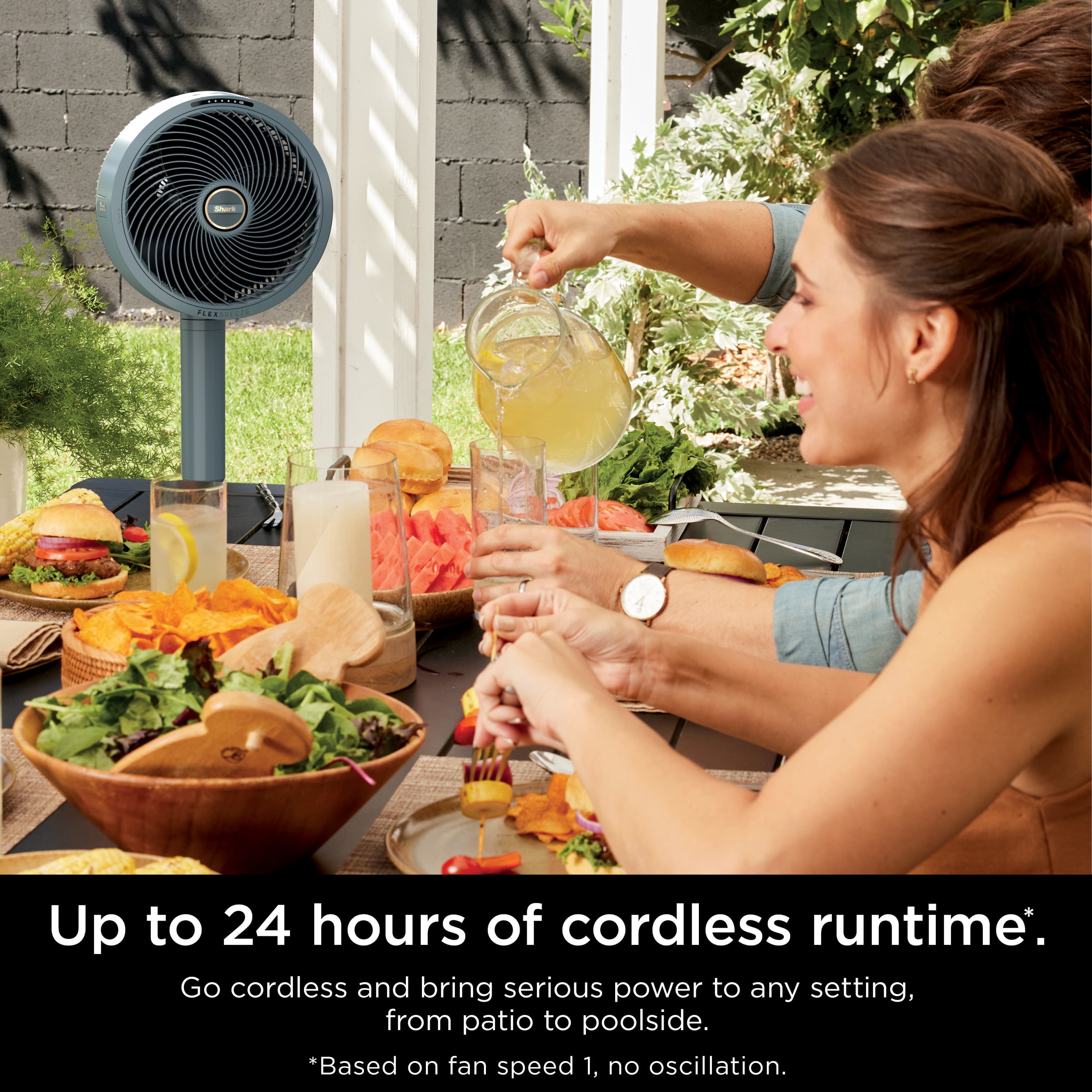 Shark FlexBreeze Portable Outdoor & Indoor Fan with InstaCool Misting Attachment (Grey, 13 lb) wr8bp