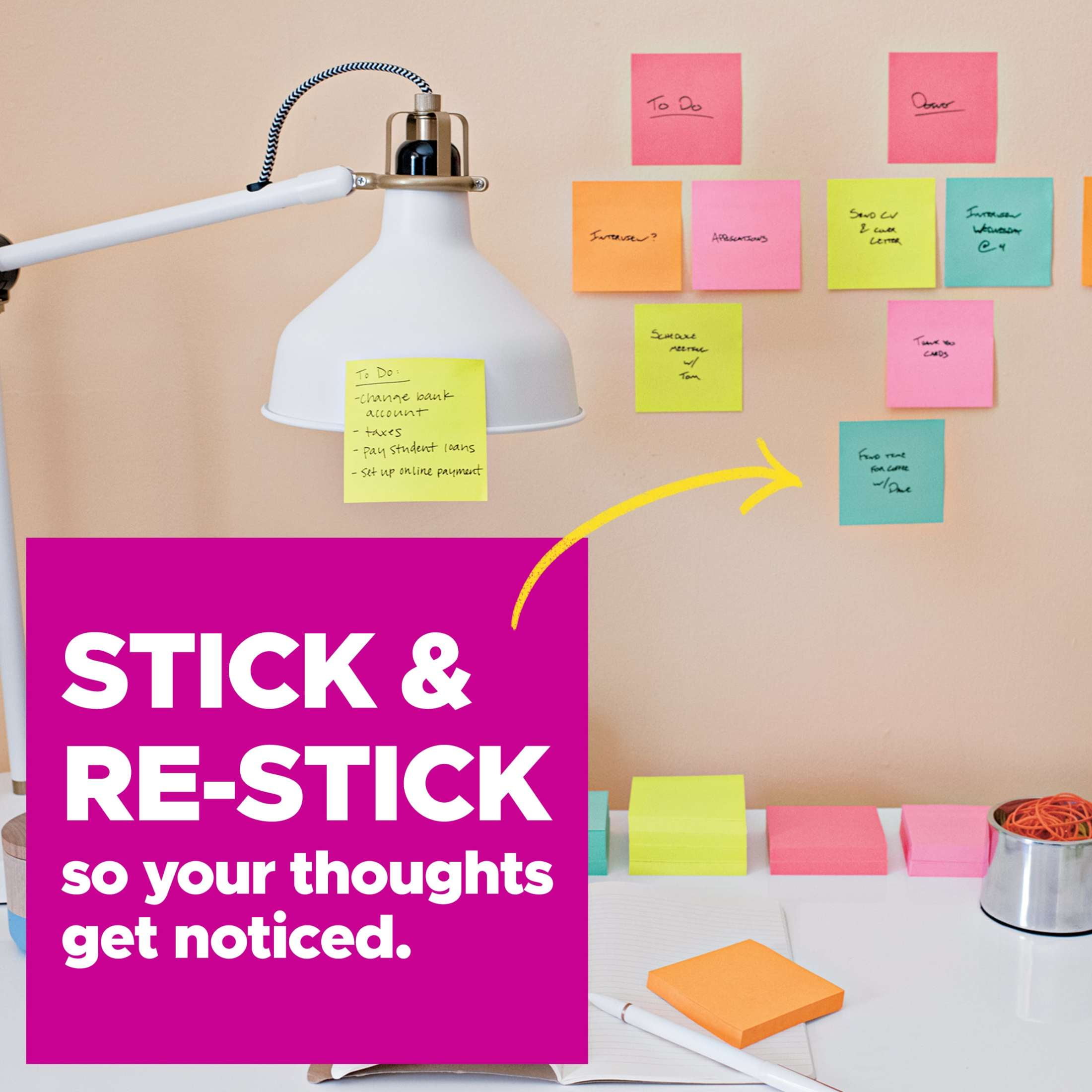 Post-it Super Sticky Lined Notes, Extra Adhesive Reminders for Office and School (Canary Yellow, 4 in x 6 in, 5 Pads) vmvhi