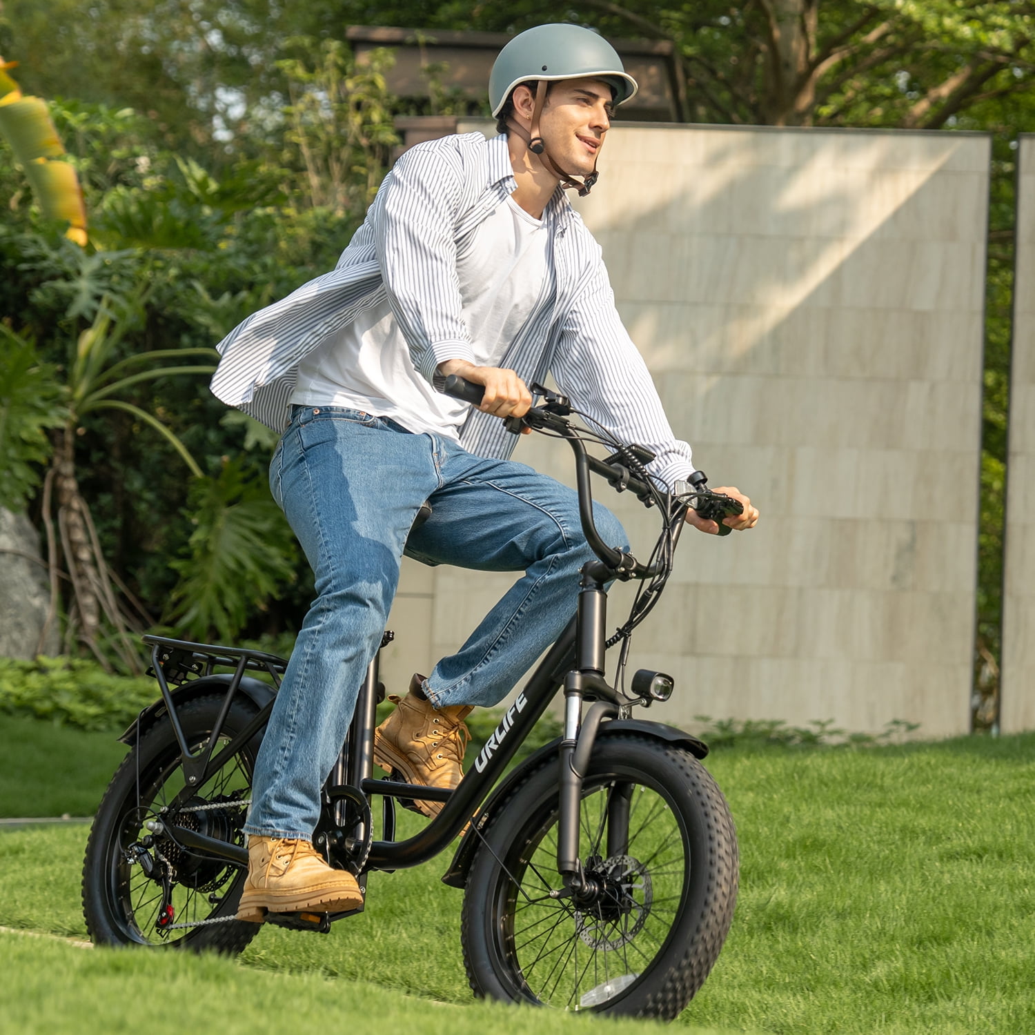 UrLife 3.0 Fat Tire Electric Bike, 750W Motor, 48V 13AH Battery, 7-Speed Commuter E-Bike (Black, 20 in) jru3m