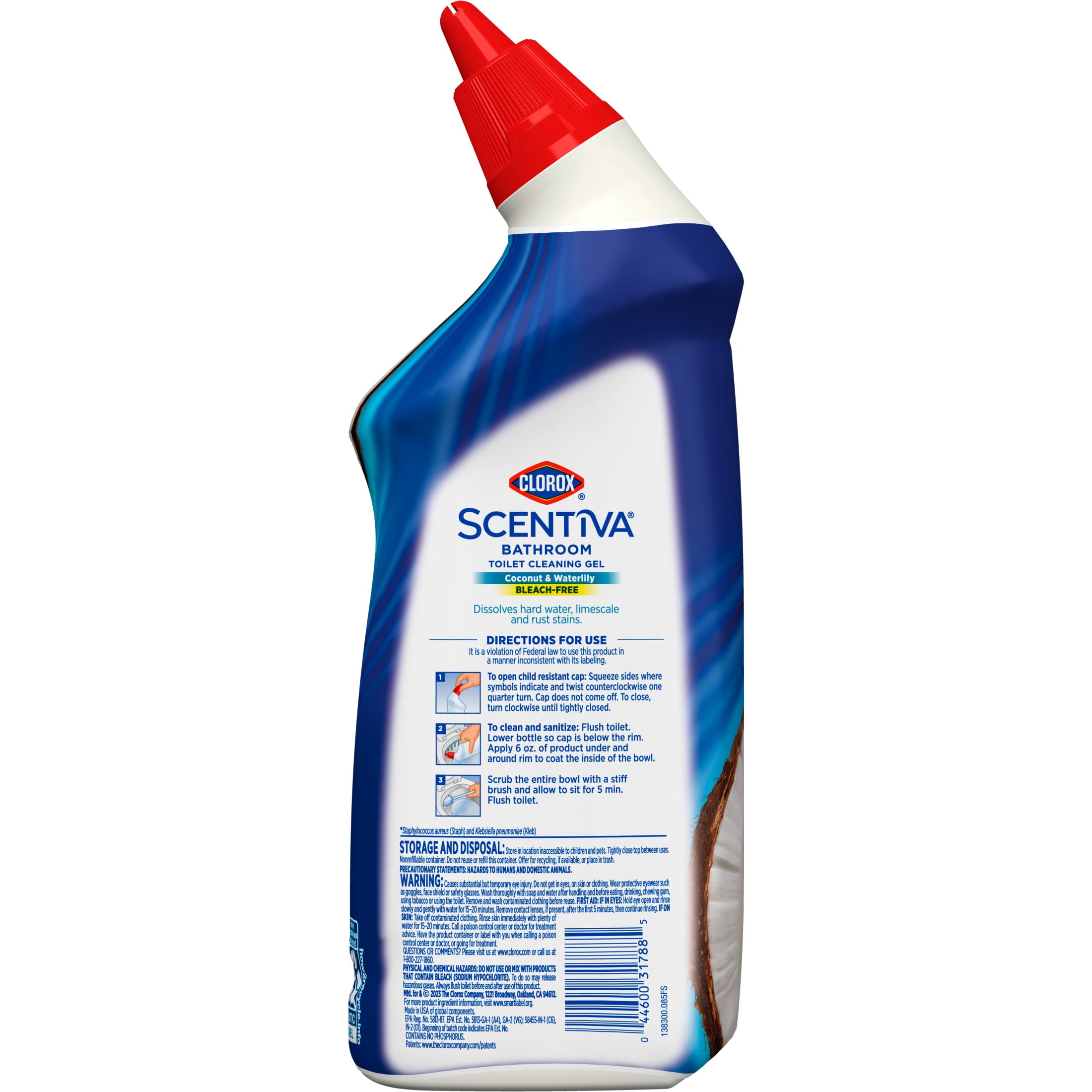 Clorox Scentiva Toilet Bowl Cleaning Gel, Antibacterial Formula, Coconut and Waterlily (24 fl oz) fsdnd