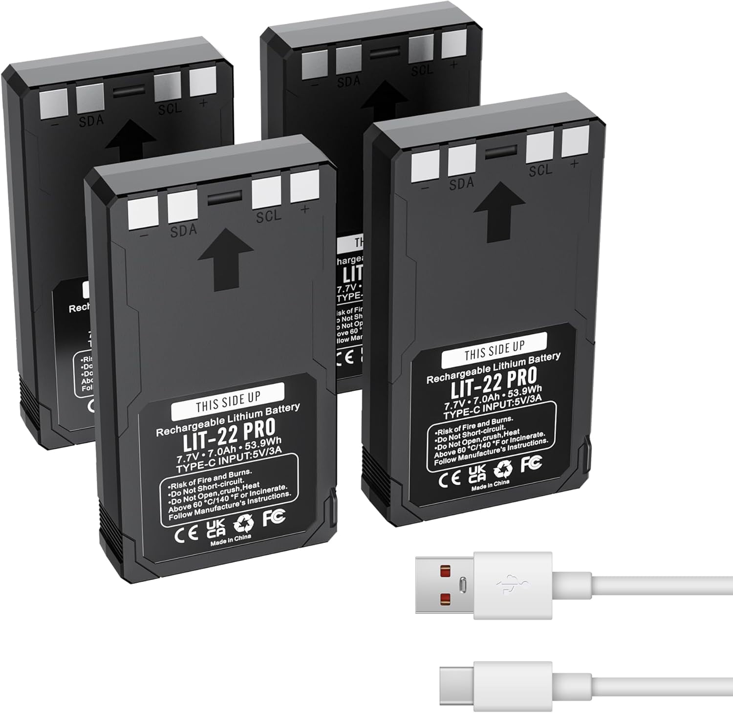 MADOT LIT-22 Rechargeable Battery Pack for SPYPOINT Flex Series Trail Cameras (7000mAh, 4 Pack) k8aby
