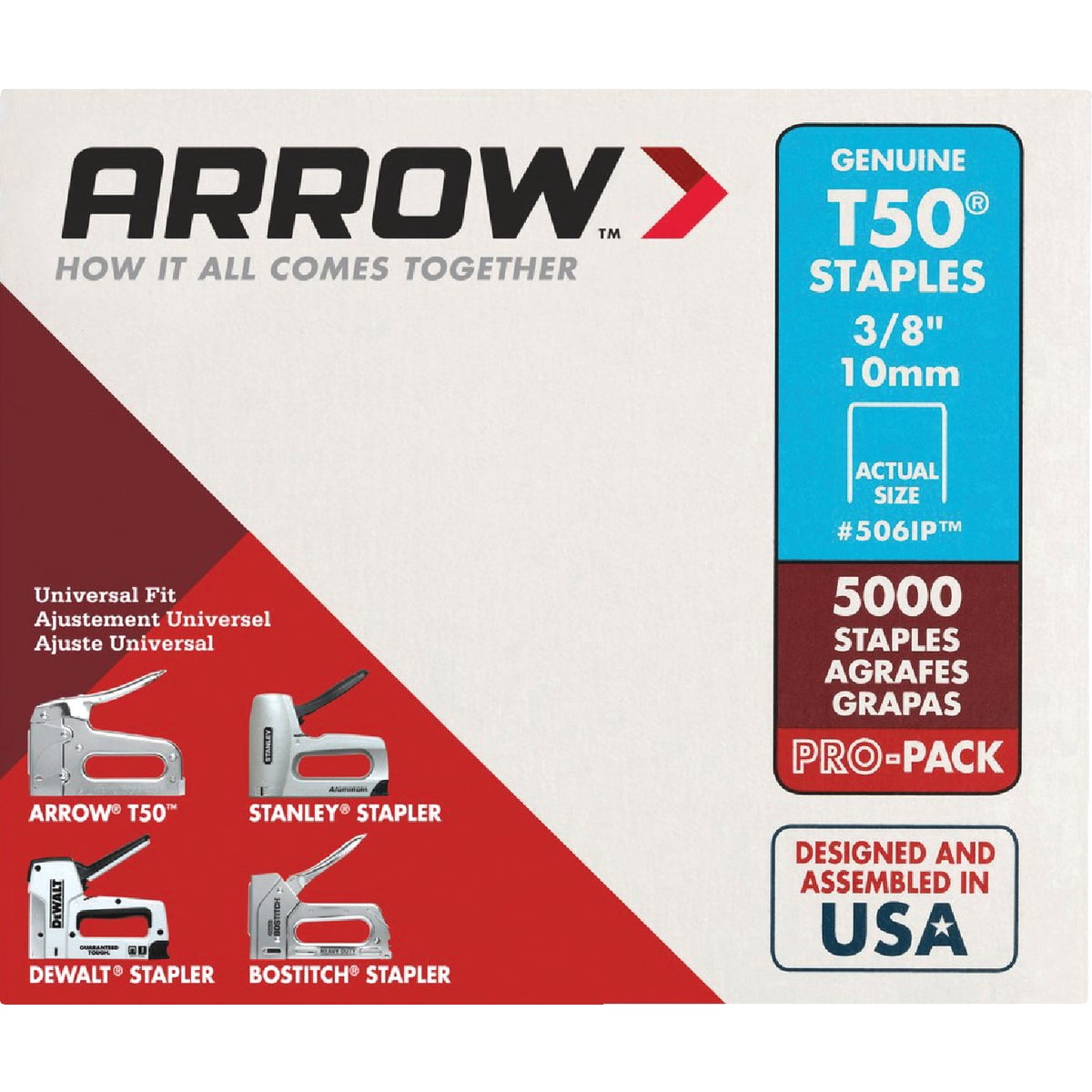 Arrow Fastener T50 Heavy Duty Staples for Upholstery and Construction (3/8 in Leg, 5000 Pieces) gzbun