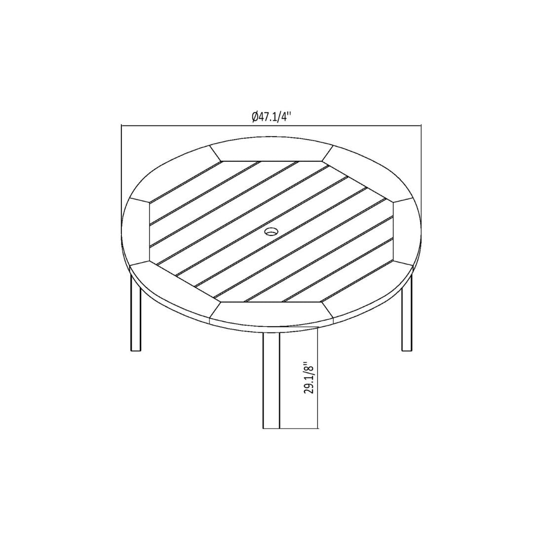 Amazonia Nelson Eucalyptus 5-Piece Round Patio Dining Set (Brown, 5-Piece) c27li