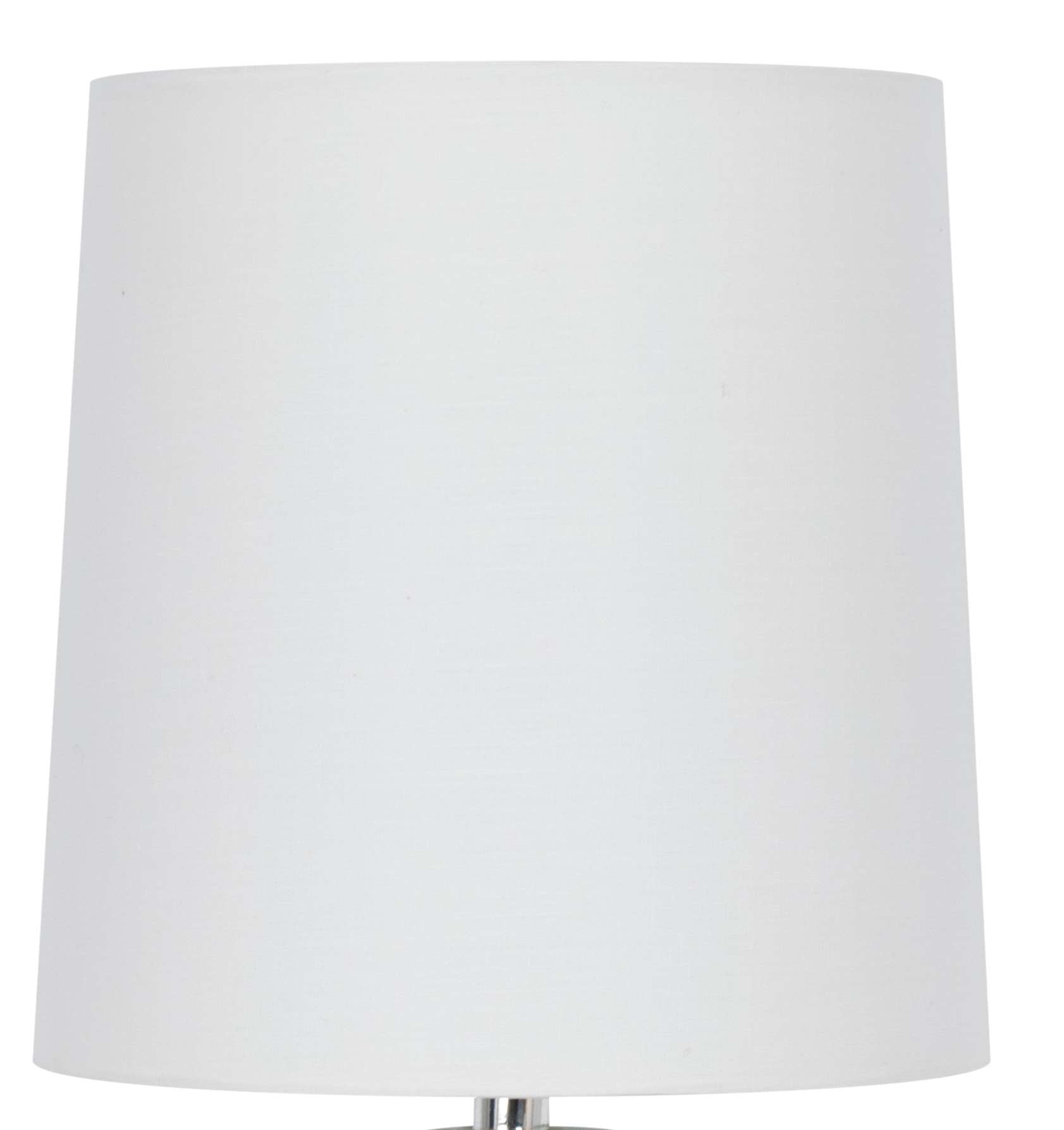 Mainstays Mini Glass Table Lamp with White Shade (Clear, 12.75 in) elbmf