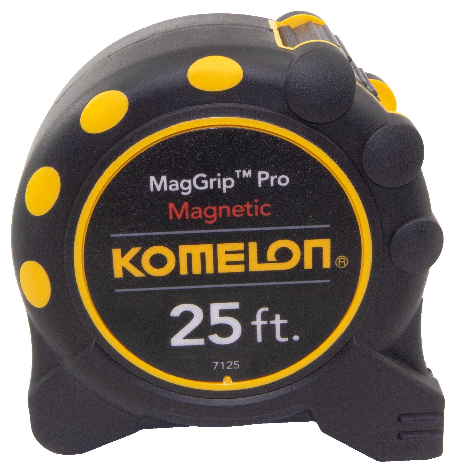 Komelon Monster Magnetic Tape Measure, Heavy-Duty Nylon Coated Blade, Dual-End Hook (Yellow, 25 ft) 9jea9