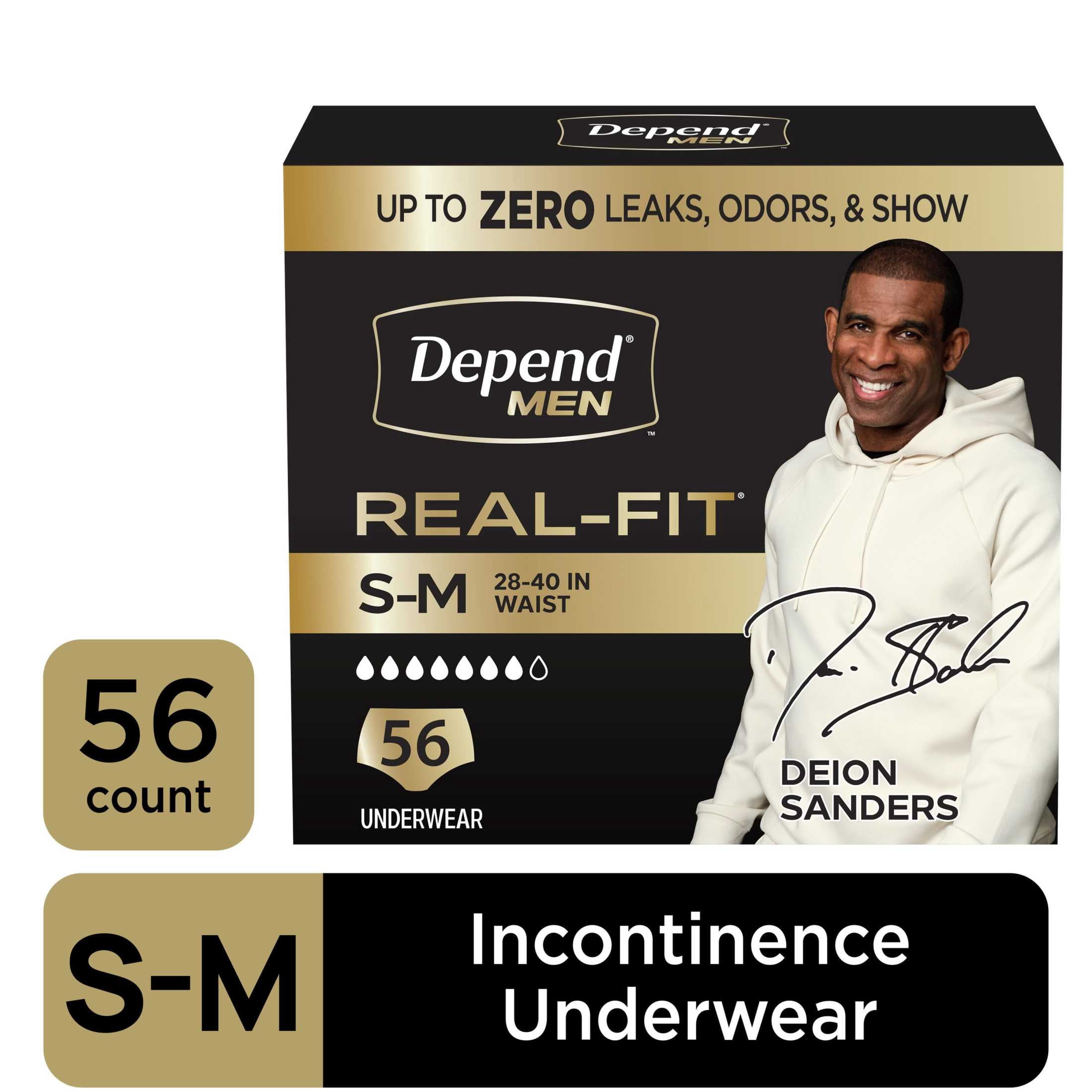 Depend Real Fit Incontinence Underwear for Men (Black, S/M, 56 Count) ie8qu