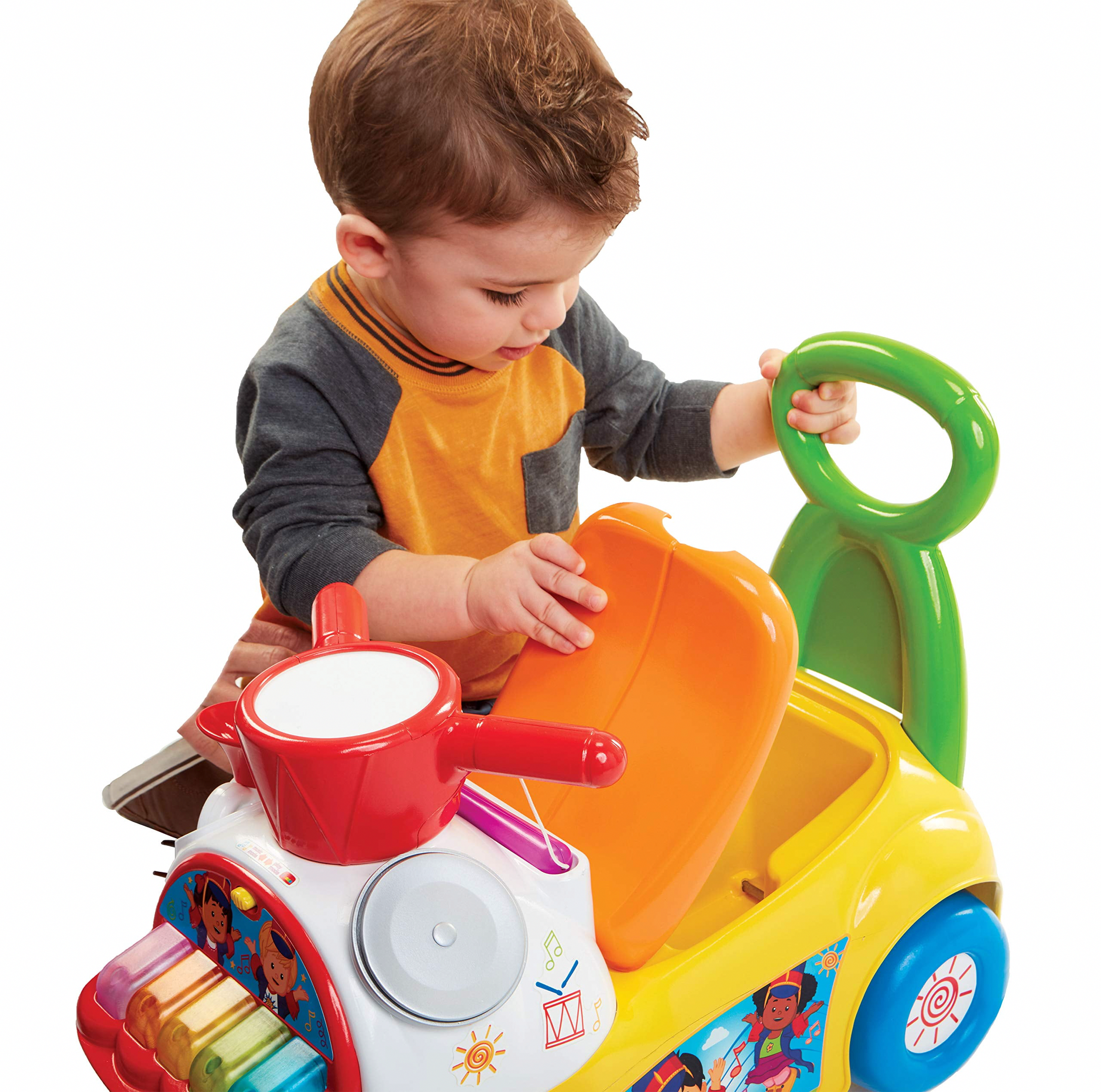 Fisher-Price Little People Music Parade Ride-On Toy with Lights and Sounds (White, 1 Pack) 9s3ht