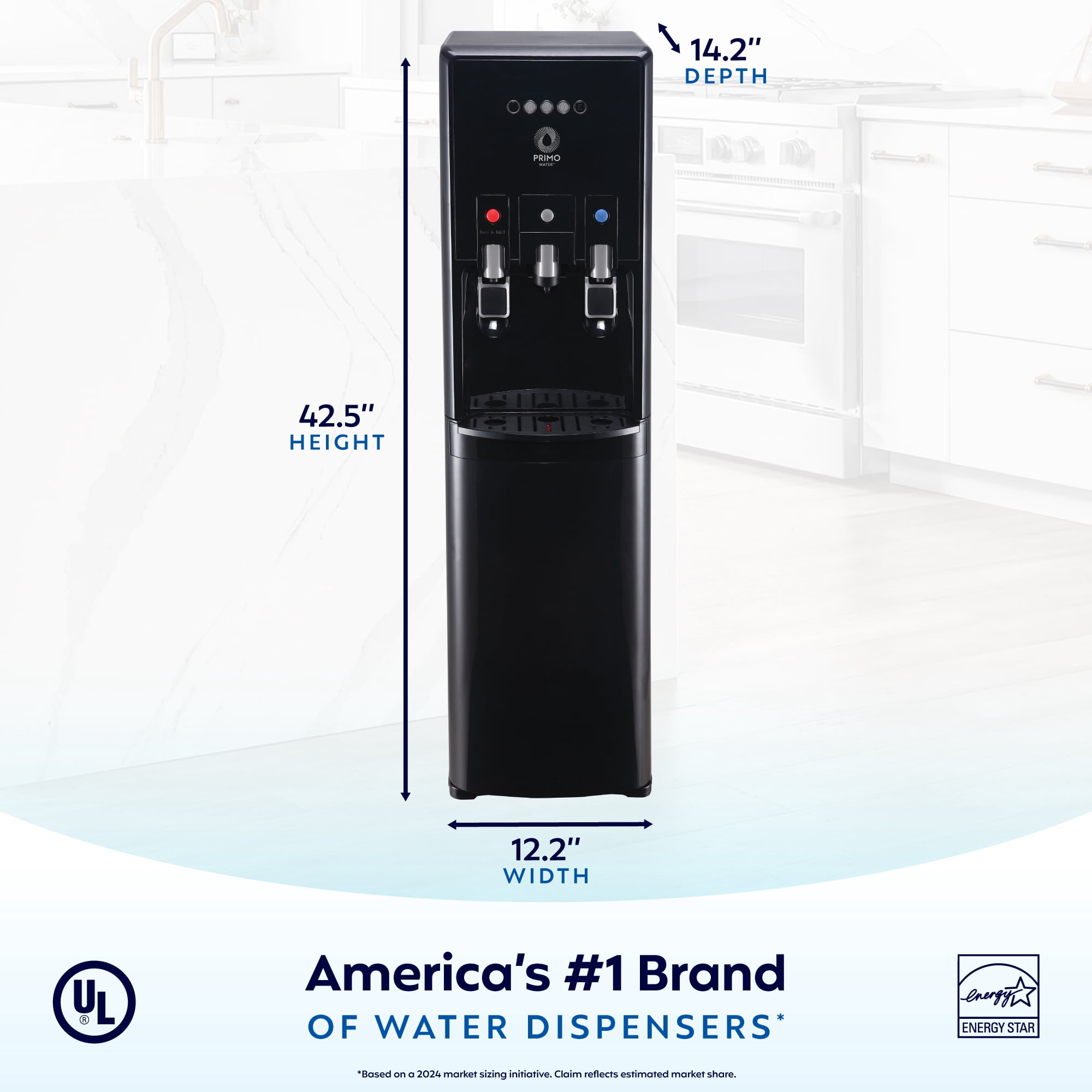 Primo Water Htrio Coffee K-Cup Water Dispenser, Bottom Loading, Hot and Cold Temperature (Black, 10 oz) akv78