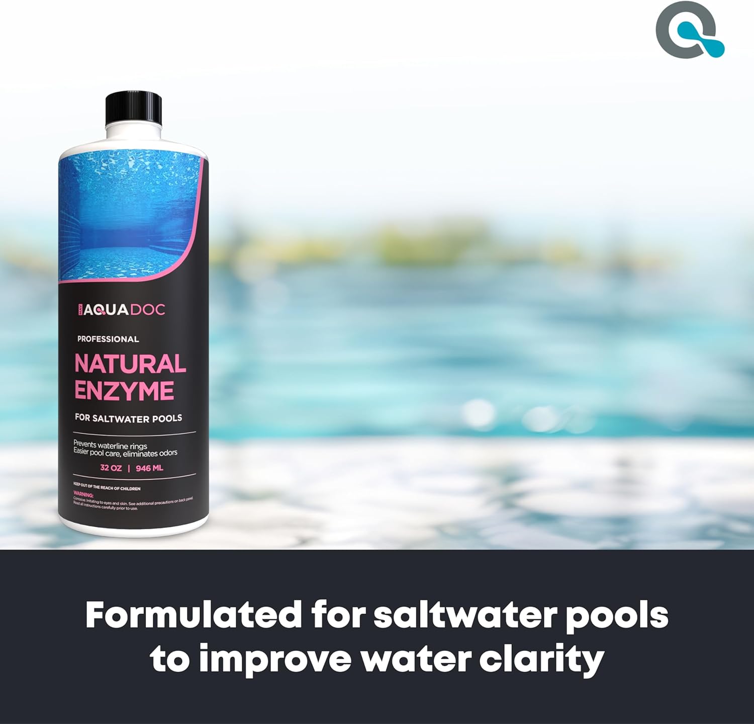 AquaDoc Saltwater Pool Enzyme Treatment, Waterline Cleaner & Oil Control (32 oz) u51ix