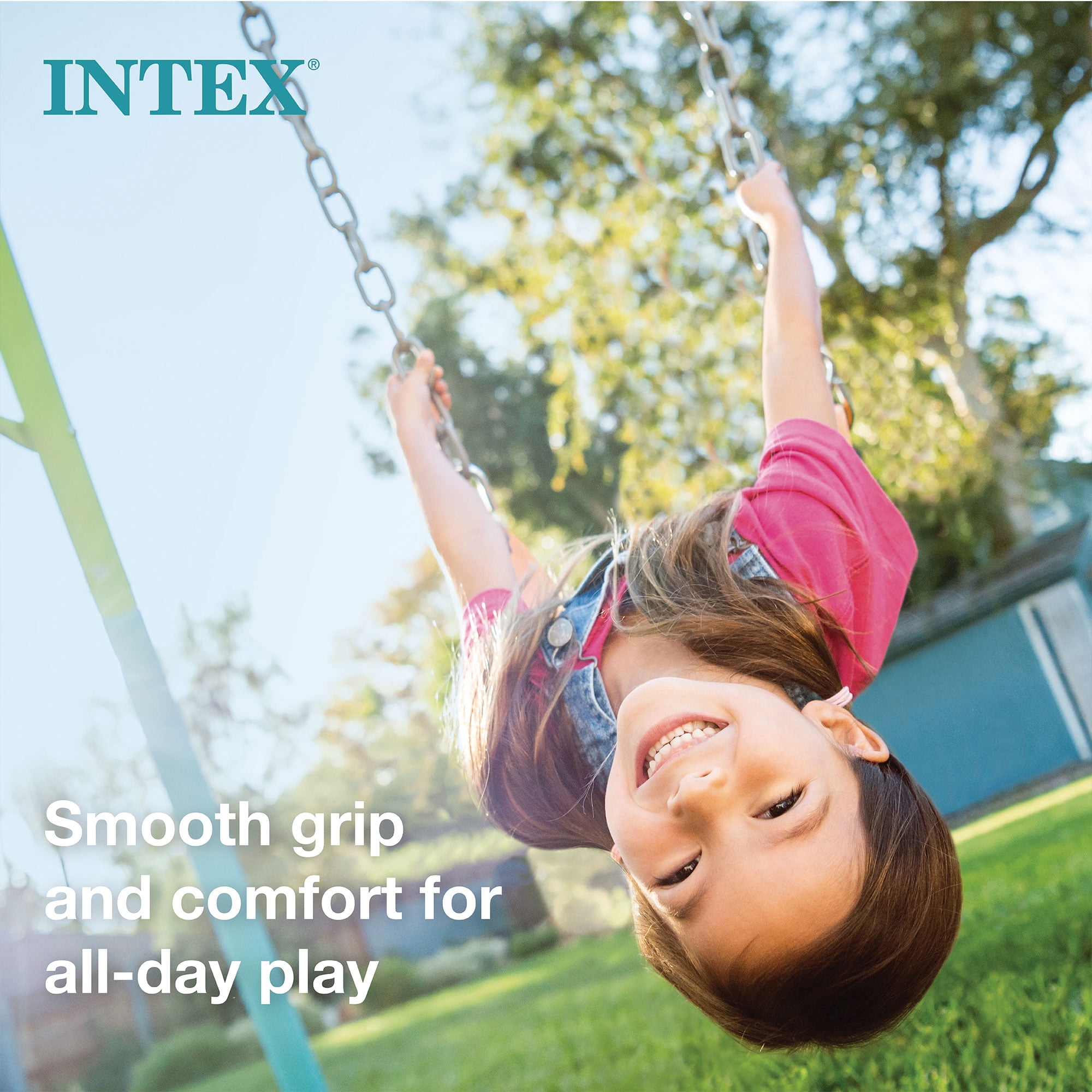 Intex Playground Swing Set with Trapeze Bar and Glider (Multicolor, 135 x 83 x 100 in) uuzt2
