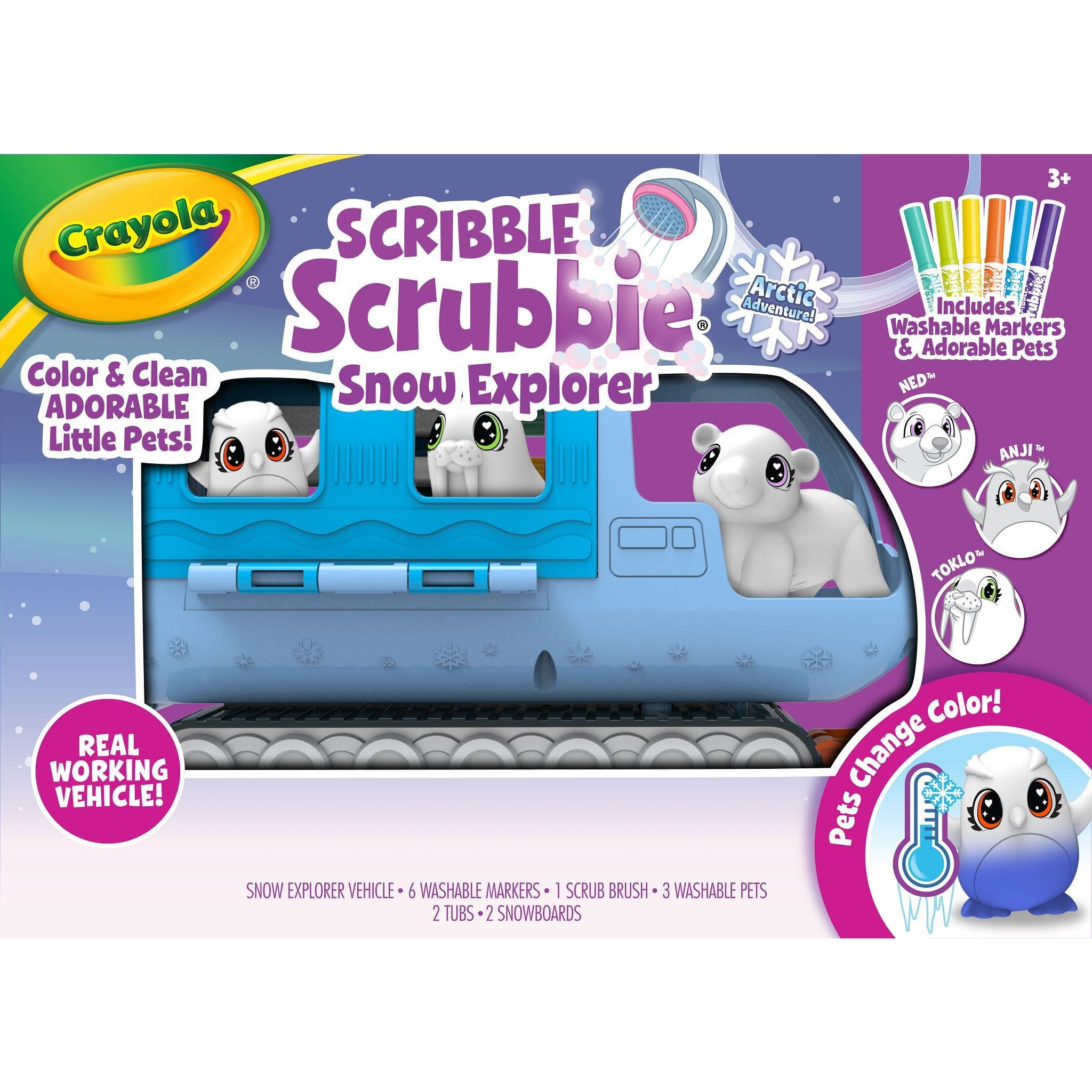 Crayola Scribble Scrubbie Pets Arctic Snow Explorer Activity Set (Blue, 14-Piece) l9lpv