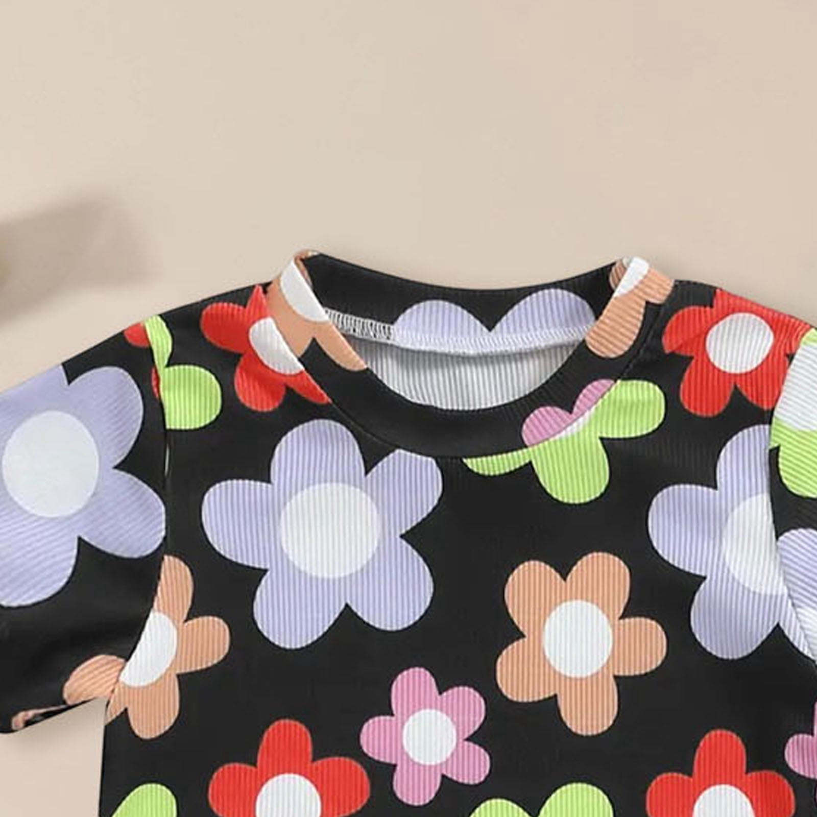 GEWSEY Kids 2-Piece Pajama Set Short Sleeve Cotton Sleepwear (Black, 4-5Y) ctmqj