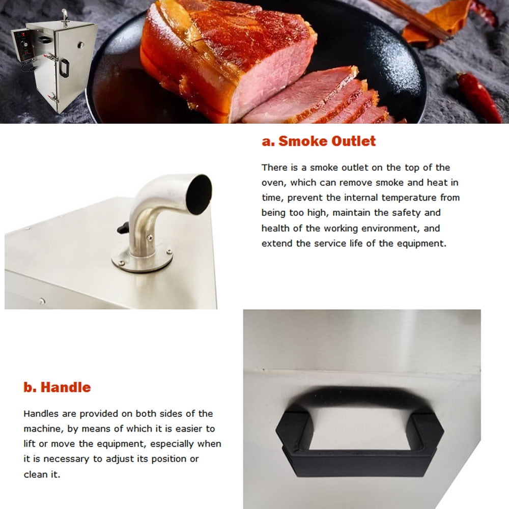 Preasion Commercial Vertical Digital Electric BBQ Meat Smoker for Beef and Sausage (Silver, 5 Racks) c2y4f
