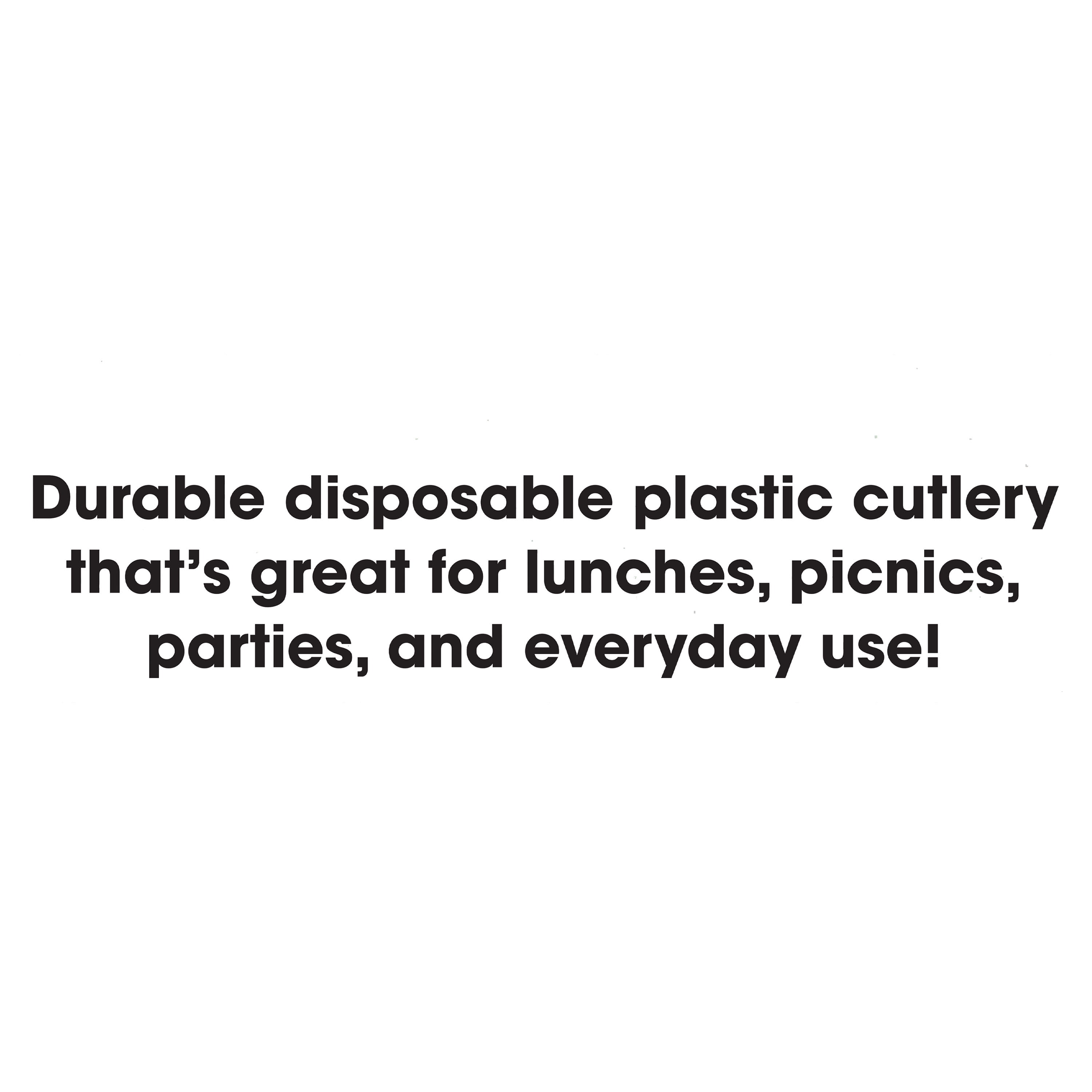 Great Value Plastic Disposable Forks, Heavy-duty Eating Utensils for Parties and Picnics (White, 24 Count) r9zzo