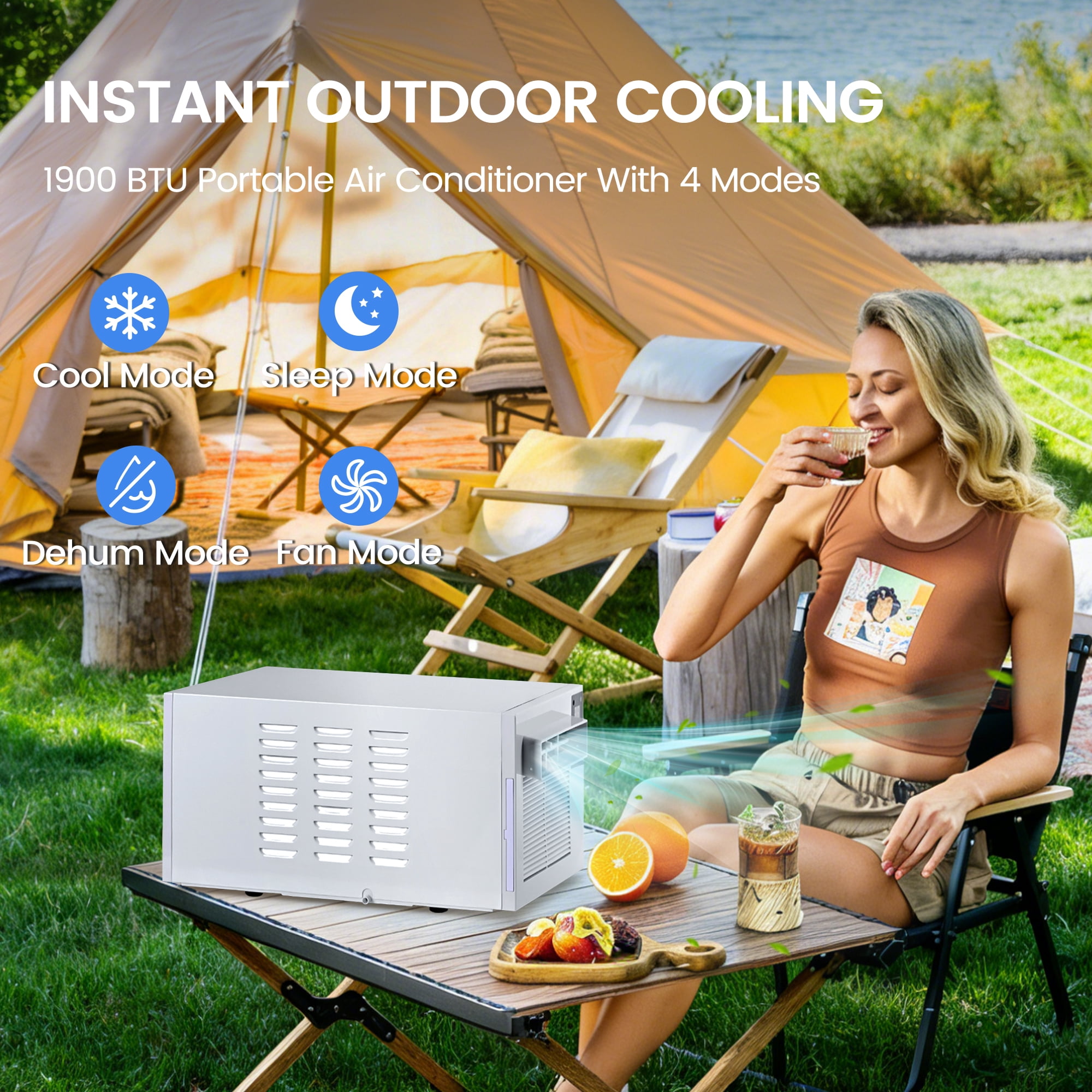 Edendirect Portable Air Conditioner 2300 BTU Compact Cooling Unit with Remote and Dehumidifier (White, 45 sq. ft.) p4zl9