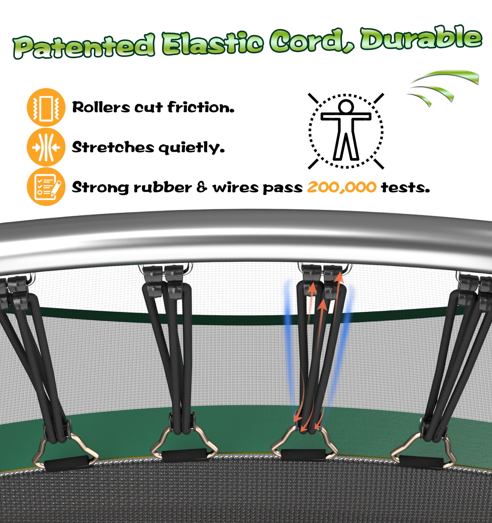 SkyBound 6ft Springless Trampoline with Safety Enclosure Net (Green, 6 ft) trpo5