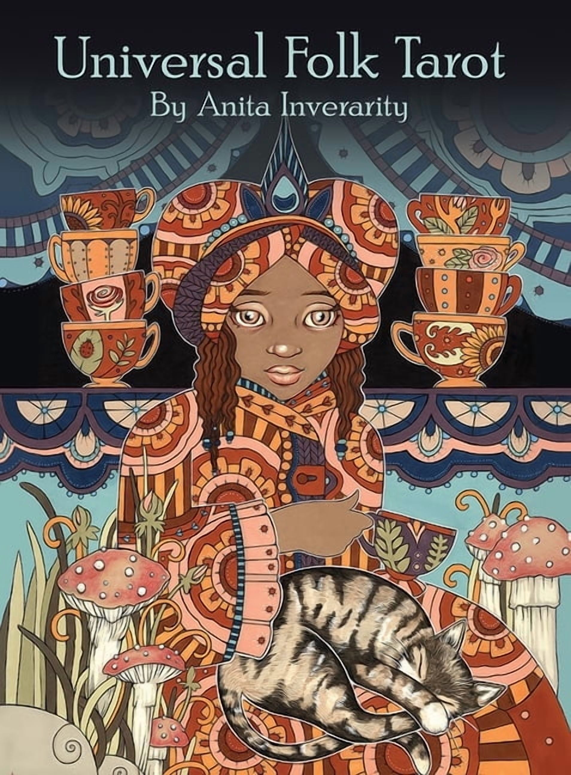 Anita Inverarity Universal Folk Tarot Deck & Book Set (78 Cards, Hardcover) bi865