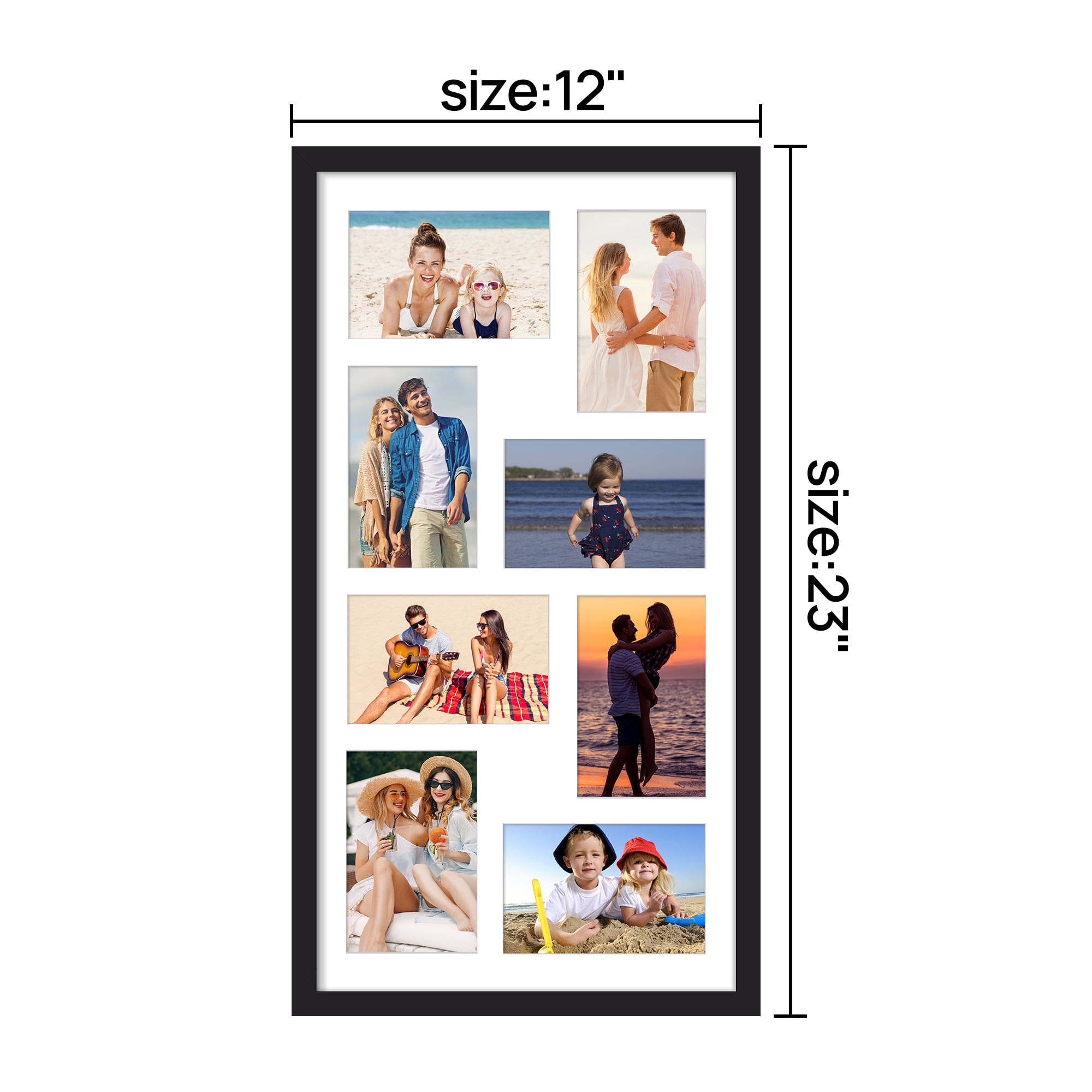 Sindcom Collage Picture Frame, Multi-Photo Display for Wall Decor (Black, 12x23 in) kfjsa