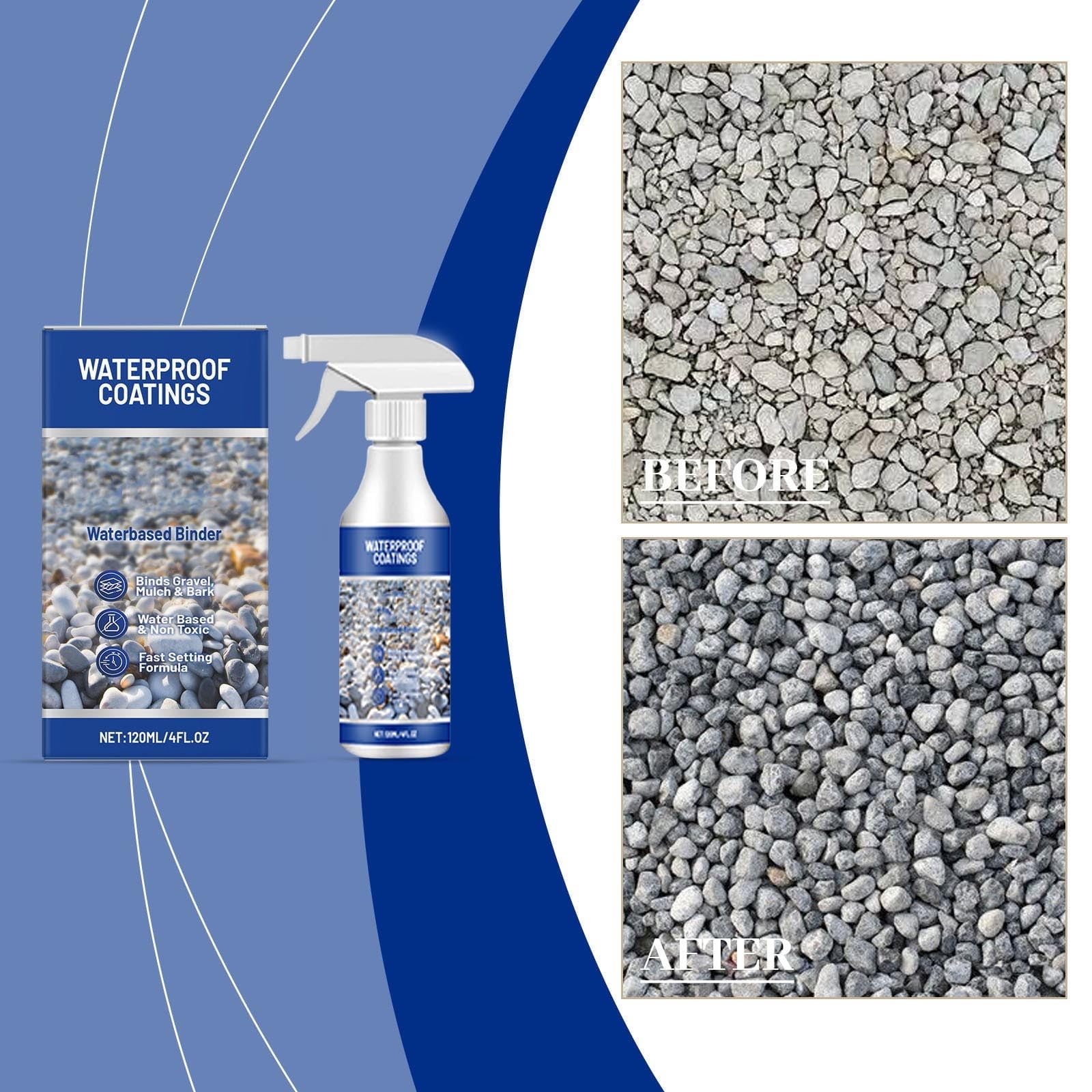 niuniuniu Gravel Binder and Mulch Glue for Landscaping (Blue, 32 fl oz) 6juzx