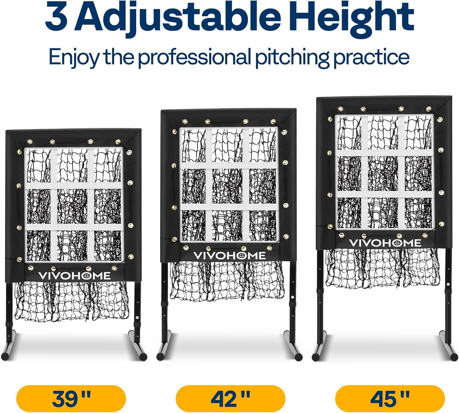 SPECSTAR 9-Pocket Baseball Softball Pitching Net, Adjustable Height Hitting Practice Target (Black, 22 in x 18 in) k3tg2