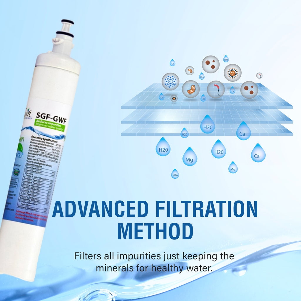 Swift Green Filters SGF-GWF Refrigerator Water Filter Replacement for GWF and RPWF (1 Pack) qh6b9