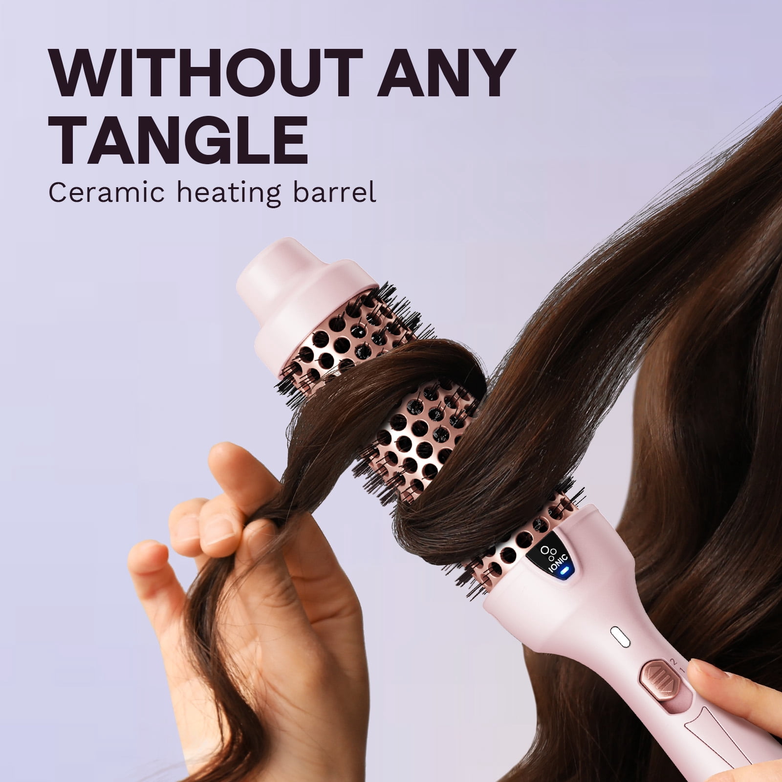 Wavytalk Thermal Round Brush, Negative Ion Heated Hair Styler for Blowout Look (Pink, 1.5 in) 28ry8