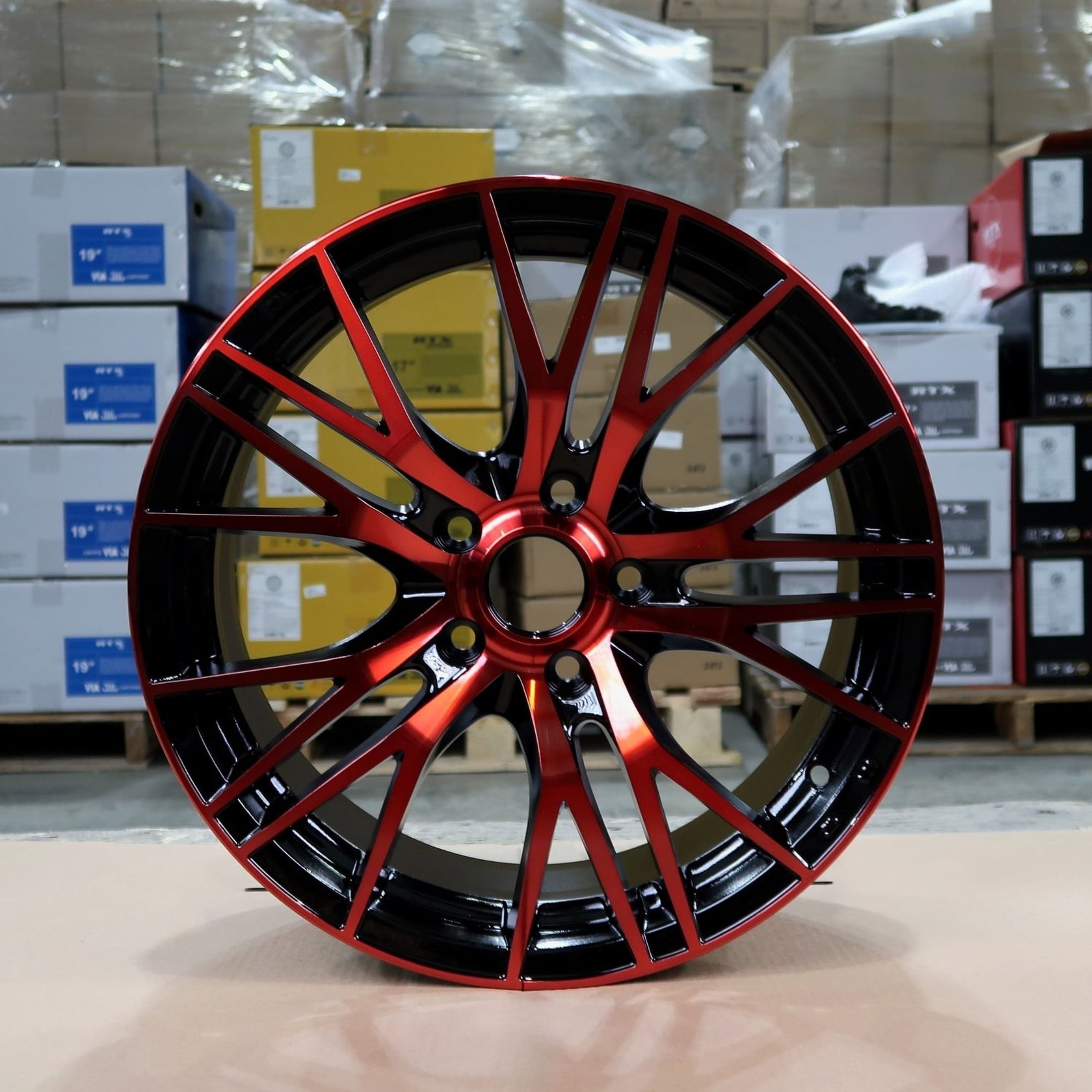 NextSet Wheels Alloy Wheel Rim (Black Machined Red, 18 in) t5f1l