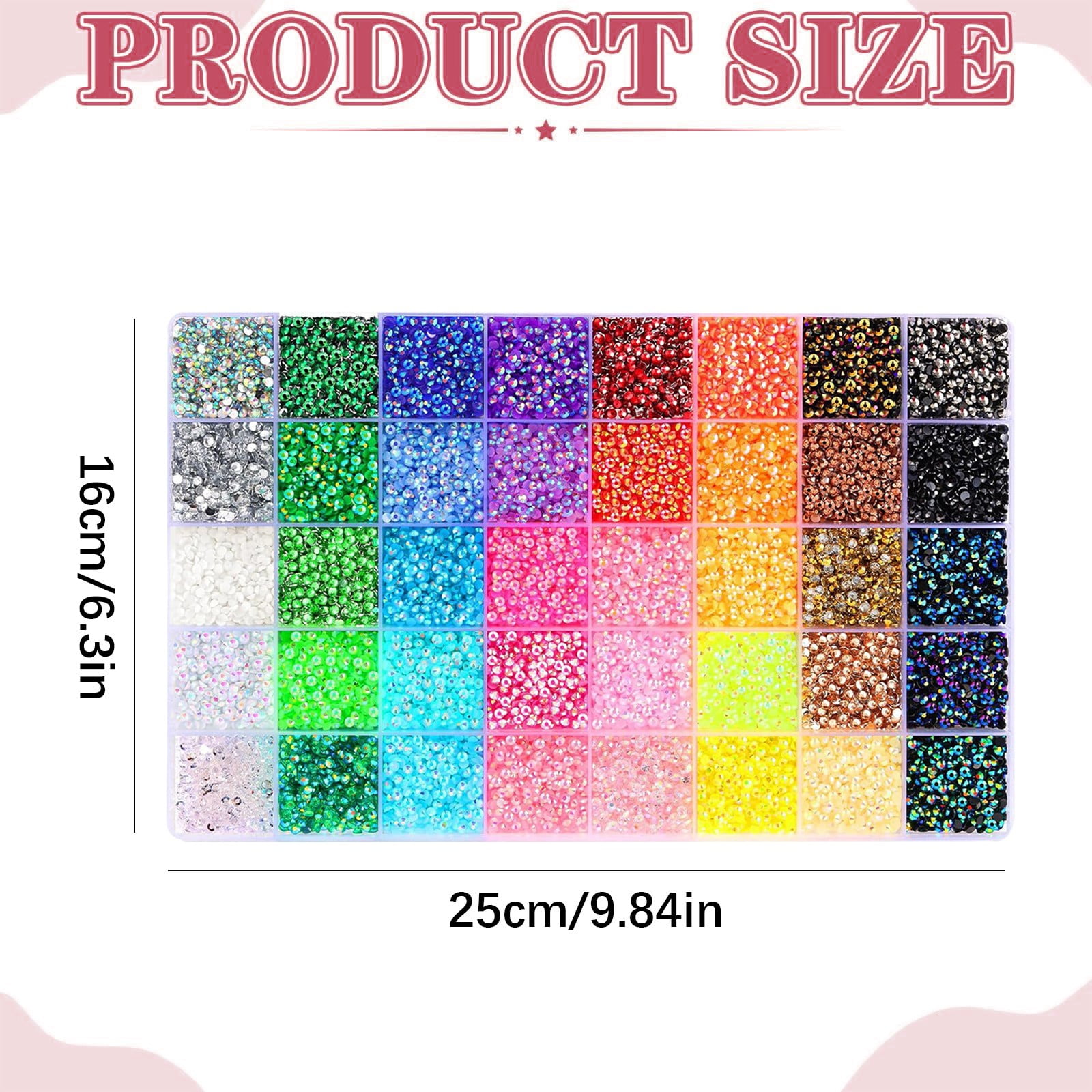 Juaoua 32000 Pcs Resin Flatback Rhinestone Kit for DIY Crafts and Jewelry Making (40 Colors, 3mm) l5pm6