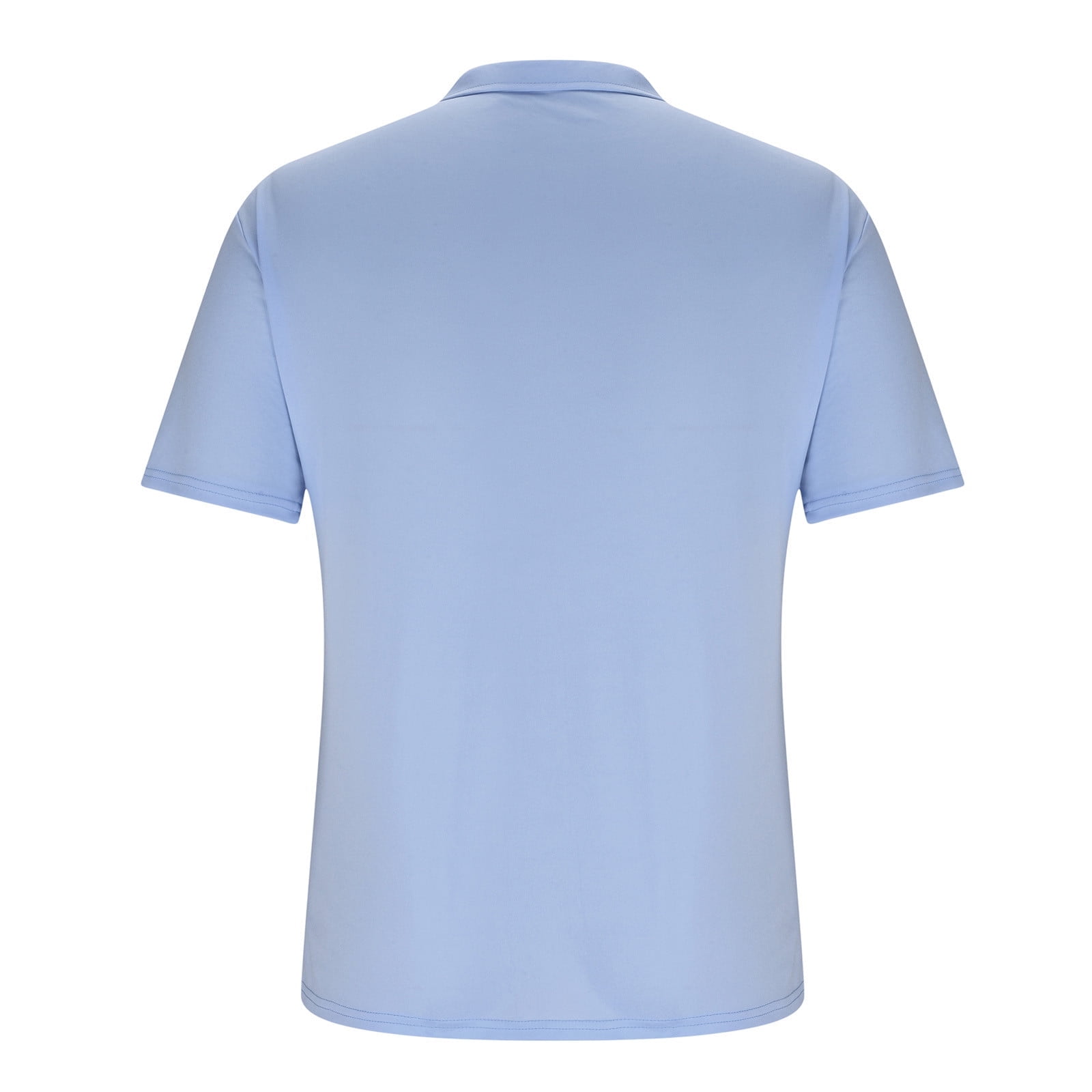 Titcea Mens Short Sleeve Polo Shirt Casual Lapel Button Down Summer Beach Tee (Blue, M) 8ofk4
