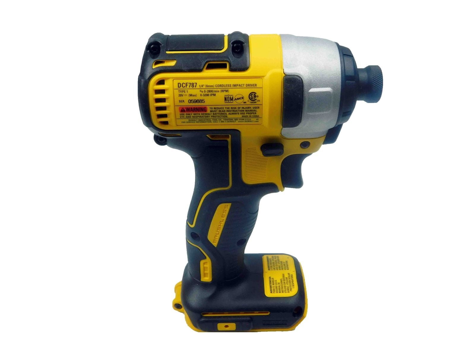 DEWALT 20V MAX Brushless Cordless 1/4 in Hex Impact Driver (Yellow, 2.8 lb) nfu95