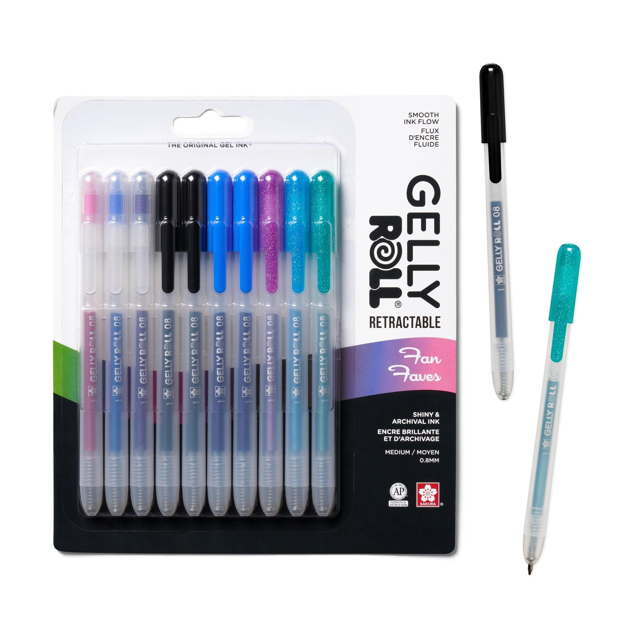 Sakura Gelly Roll Retractable Gel Pens Sparkle Set, Smooth Ink Flow for Journaling and Art (Assorted Colors, 10 Pack) d6doh