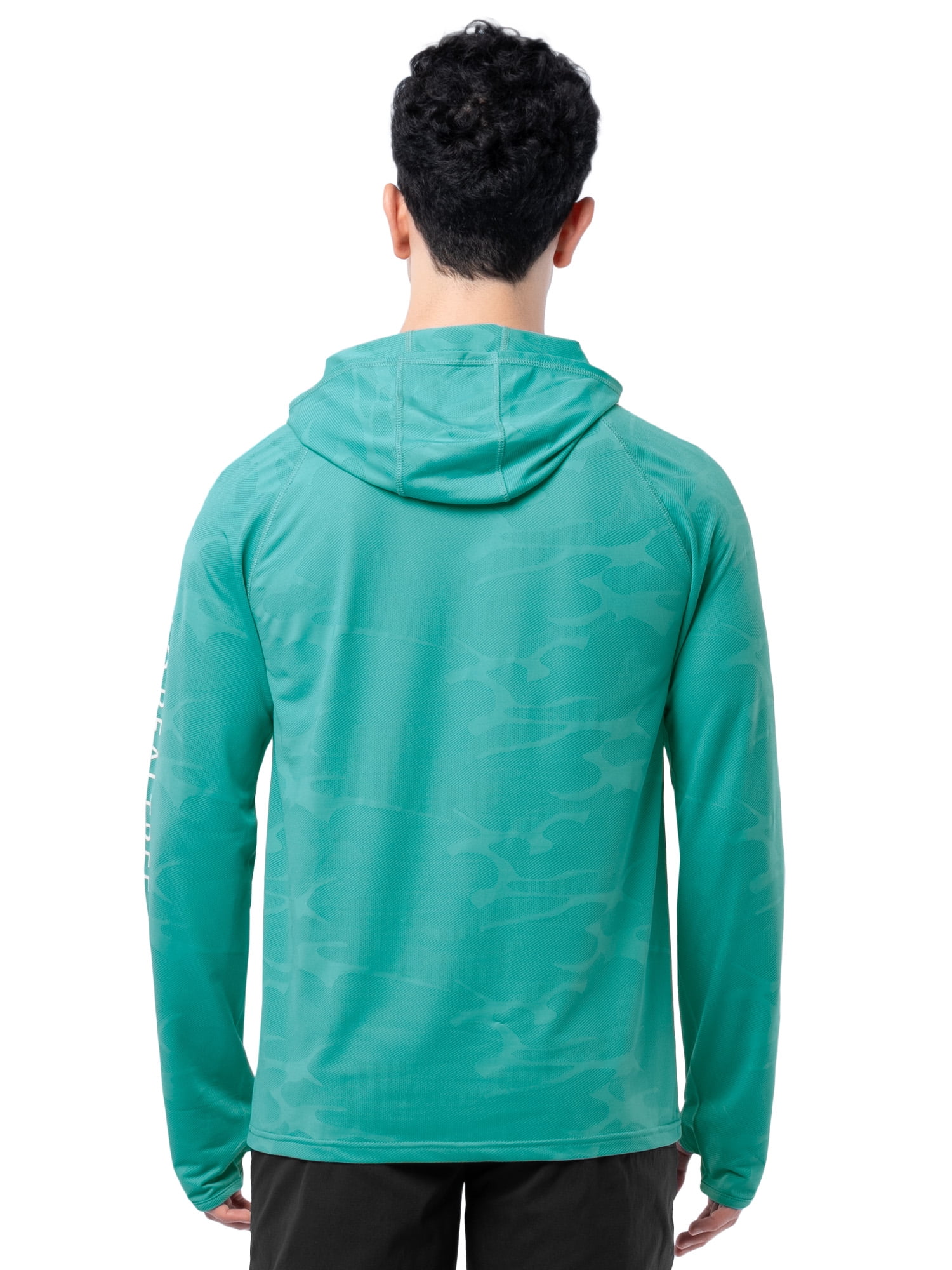 Realtree Men’s Fishing Performance Long Sleeve Hooded Shirt with Thumb Holes (Green, S) 3x86e