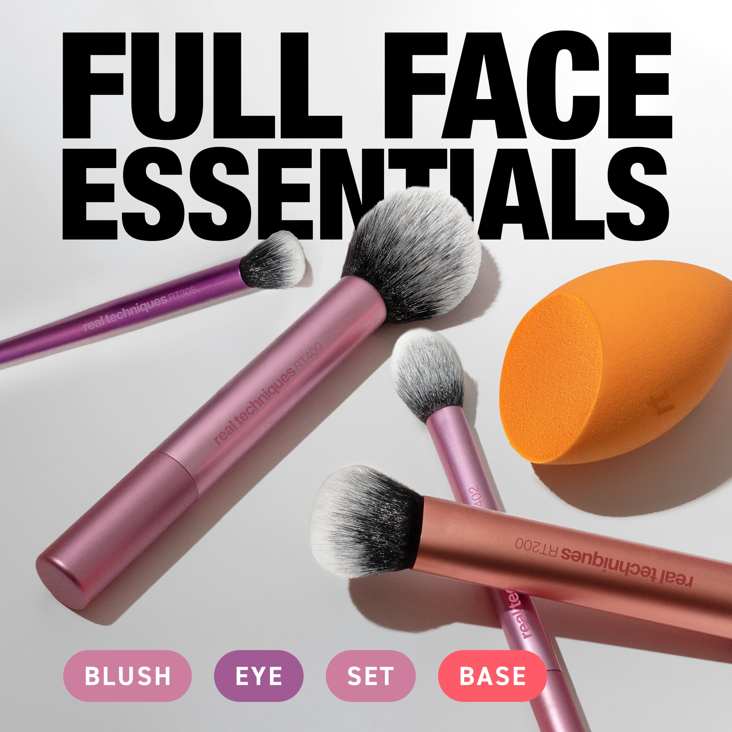 Real Techniques Everyday Essentials Makeup Brush and Beauty Sponge Set (5 Piece Set) 56jay
