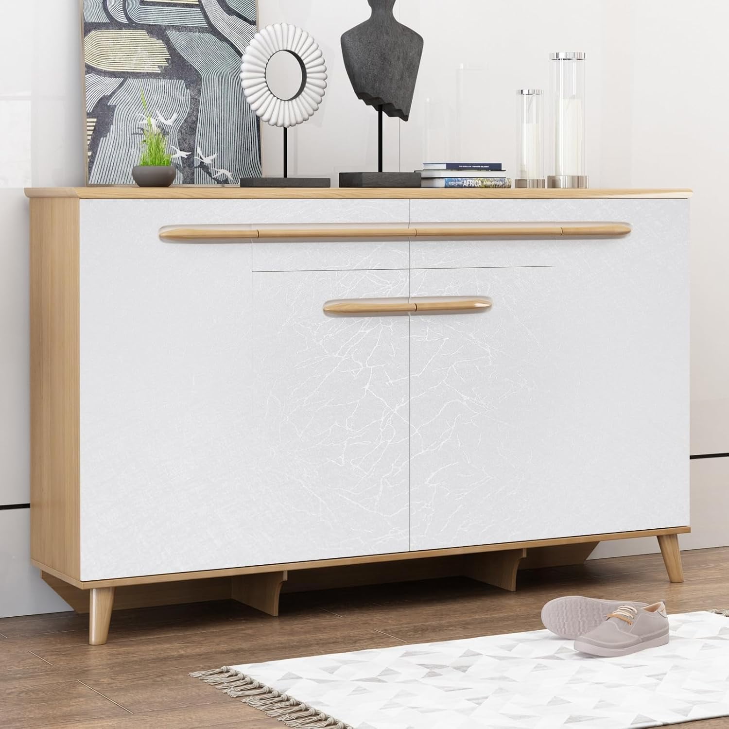 Abyssaly Peel and Stick Wallpaper, Textured Vinyl Contact Paper for Furniture and Walls (White, 15.7 in x 118 in) 3wrdi