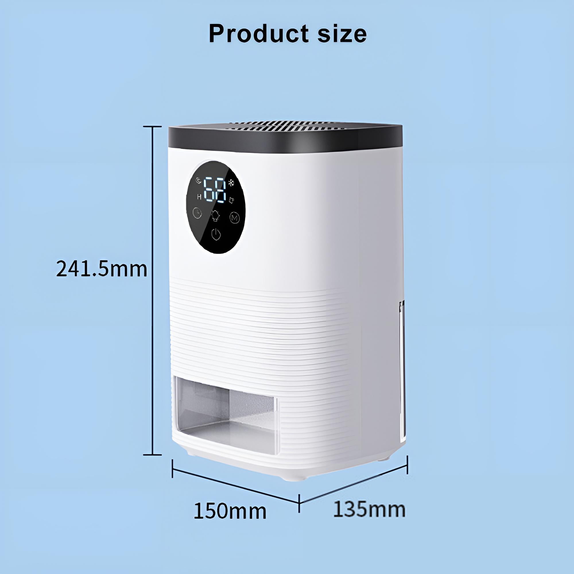 INSMART Smart Dehumidifier for Home, Ultra-Quiet Sleep Mode with Touchscreen Control (White, 50 fl oz) szyvi