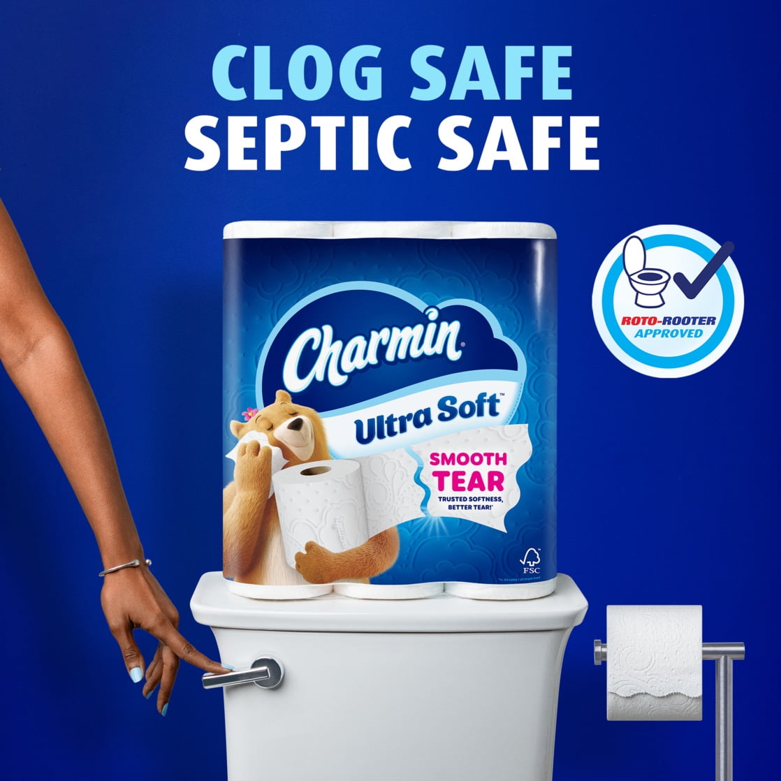 Charmin Ultra Soft Toilet Paper (White, 4 Mega Rolls) mtmhb