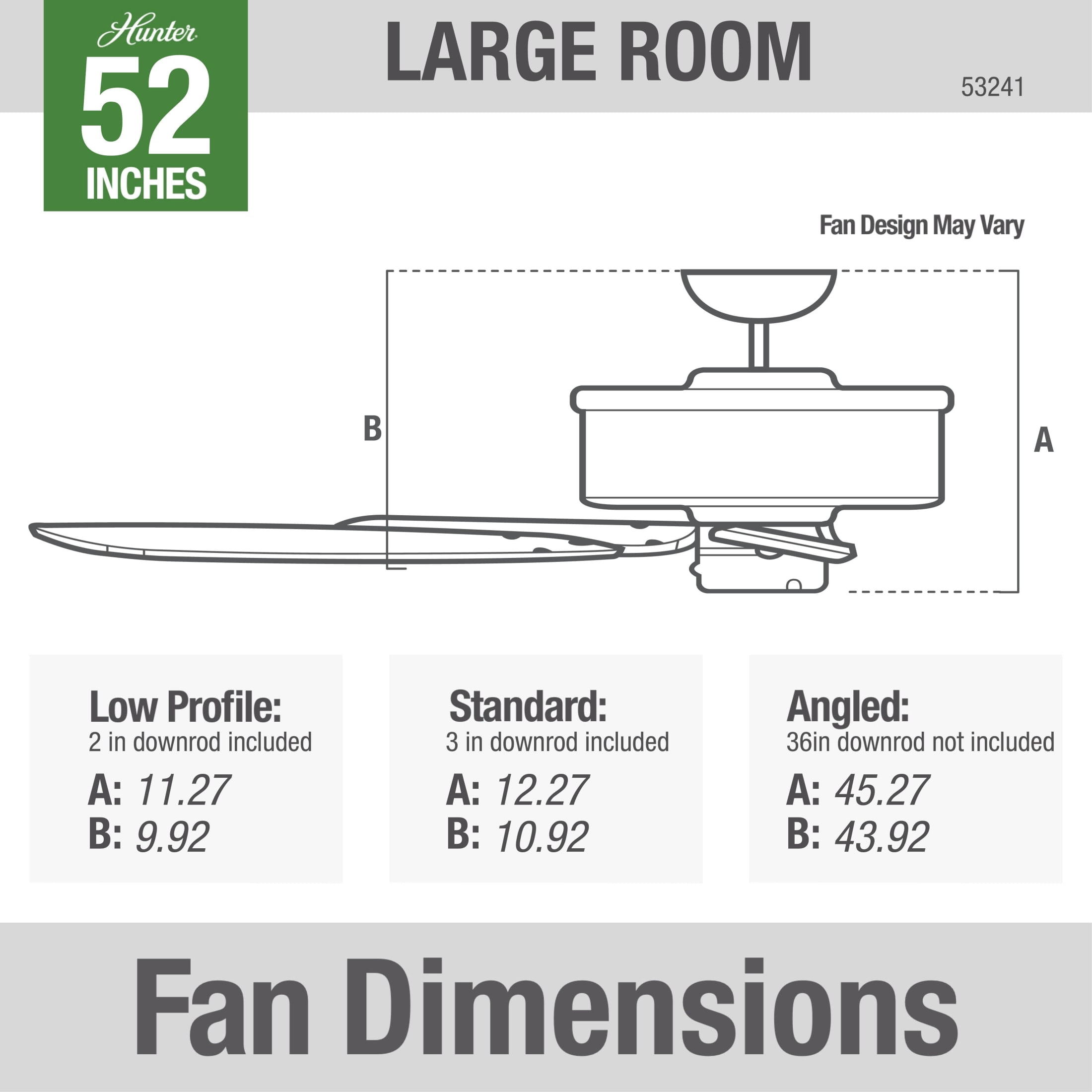 Hunter Builder Elite Indoor Ceiling Fan, 5-Blade Quiet Motor, Pull Chain Control (Brushed Nickel, 52 in) s0h1a