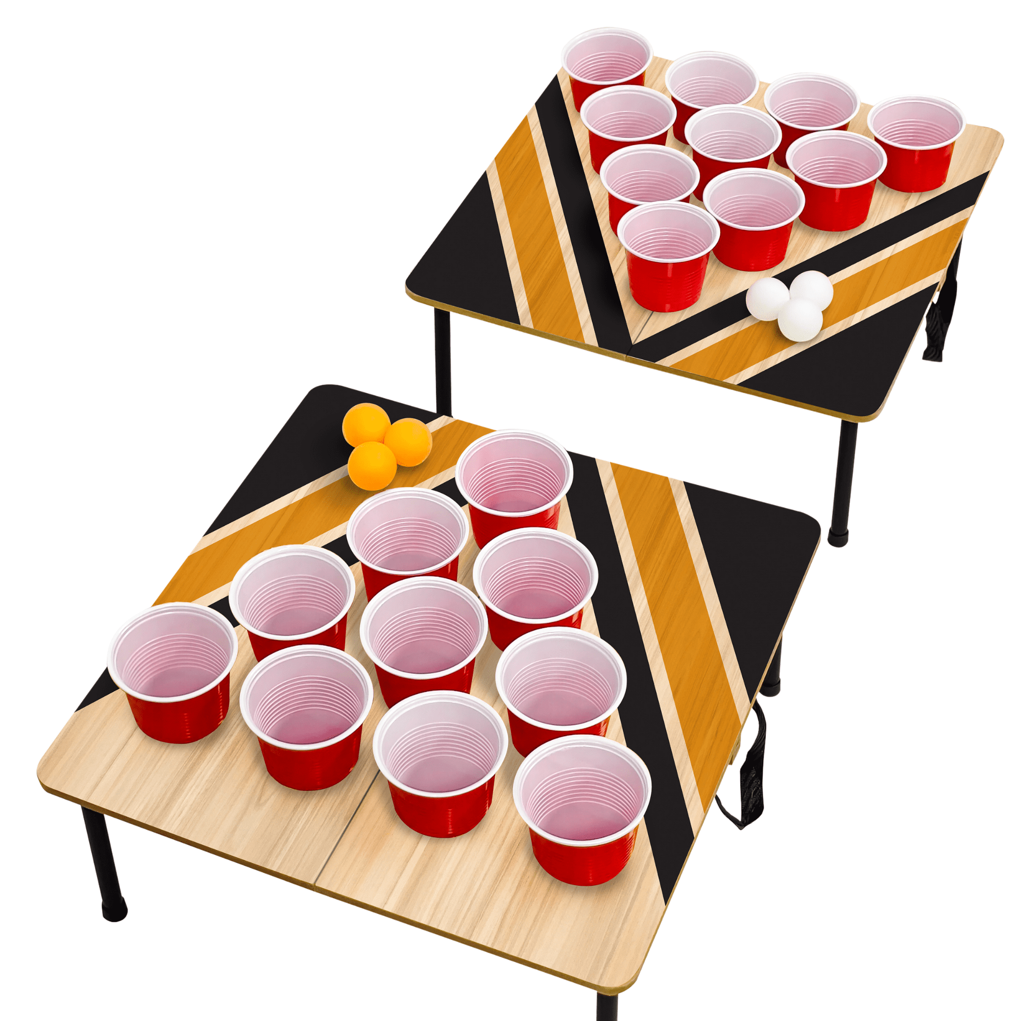 MinnARK Portable Cup Pong Outdoor Toss Game Set (2 Foldable Boards, 10 Cups, 6 Balls) trzmo