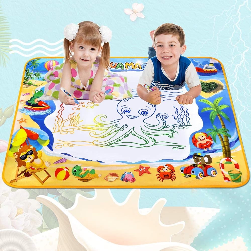GPED Aqua Magic Water Drawing Mat Large Doodle Painting Pad for Kids (Blue, 40 in x 32 in) 183p3