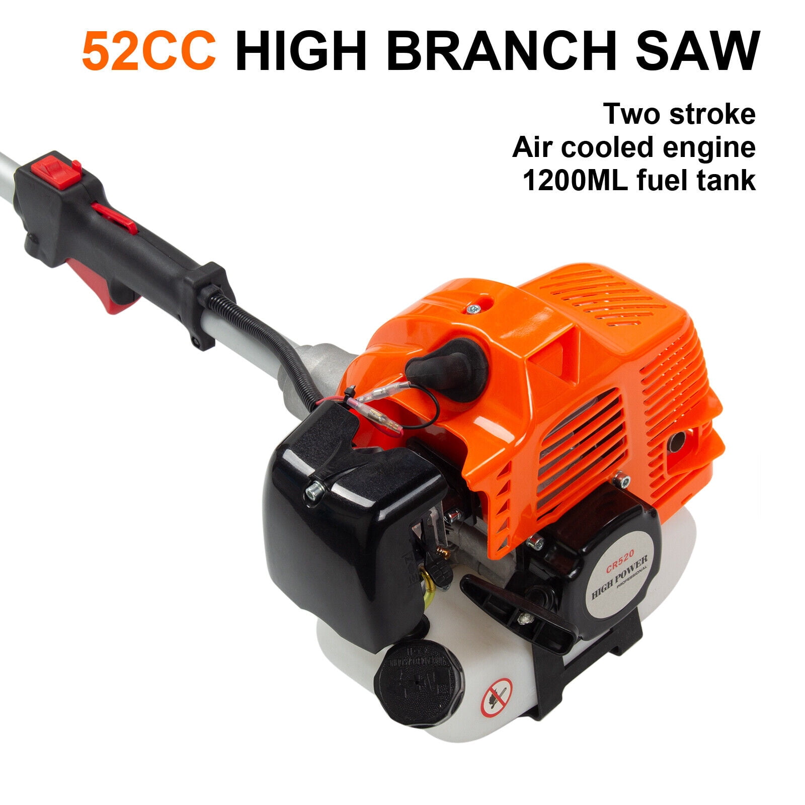 Generic 52CC 2-Cycle Gas Powered Pole Saw (Extendable Tree and Hedge Trimmer, 9.3 ft) y8mft