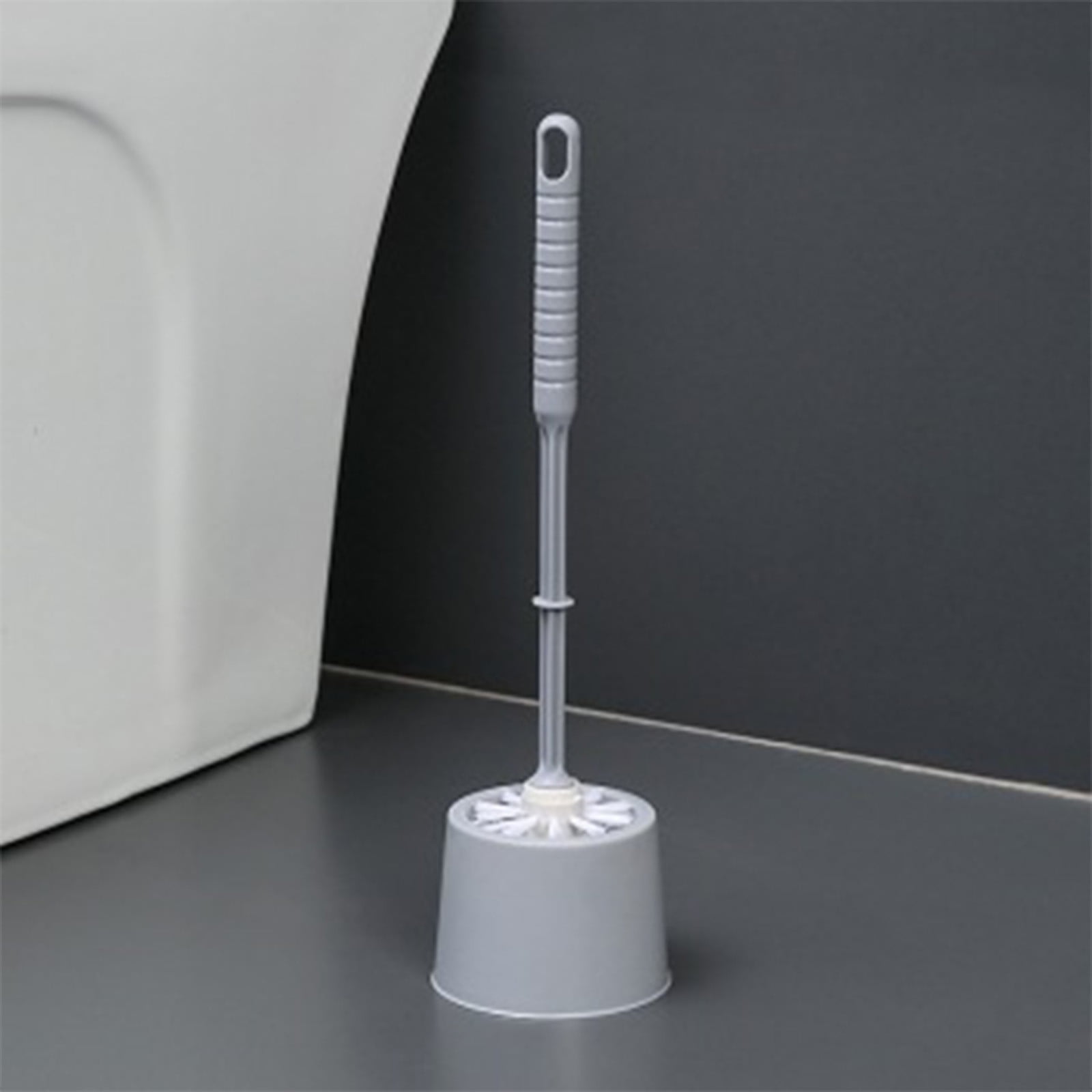 BingTong Toilet Bowl Brush and Holder Set (Gray, 15 in) lmcfu