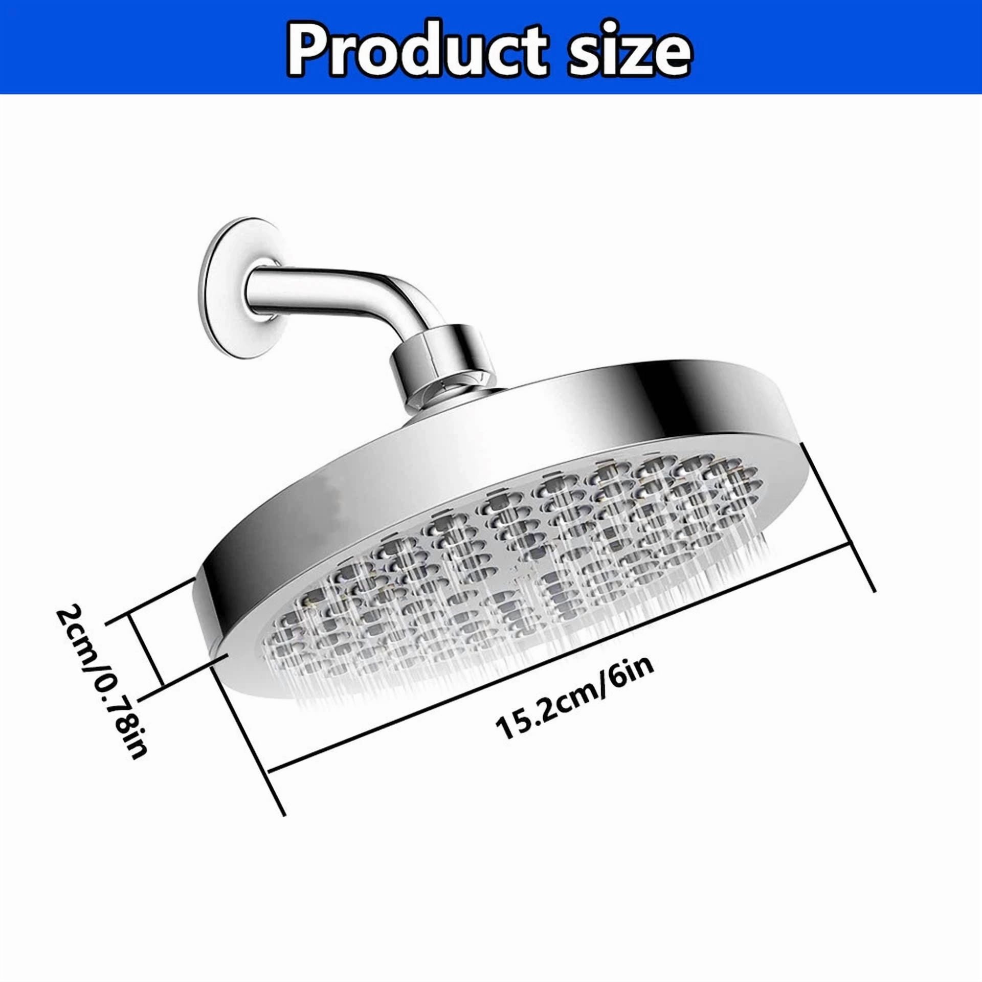 Flint 6 in High Pressure Waterfall Shower Head (Adjustable Angle, Chrome) n411o