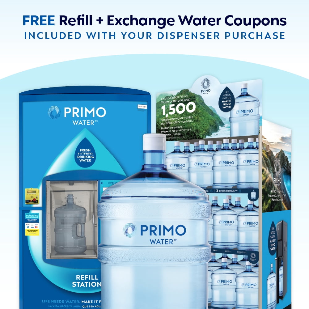 Primo Deluxe Bottom Load Water Dispenser, Hot Cold and Room Temperature (Black and Stainless, 5 gal) ay0sy