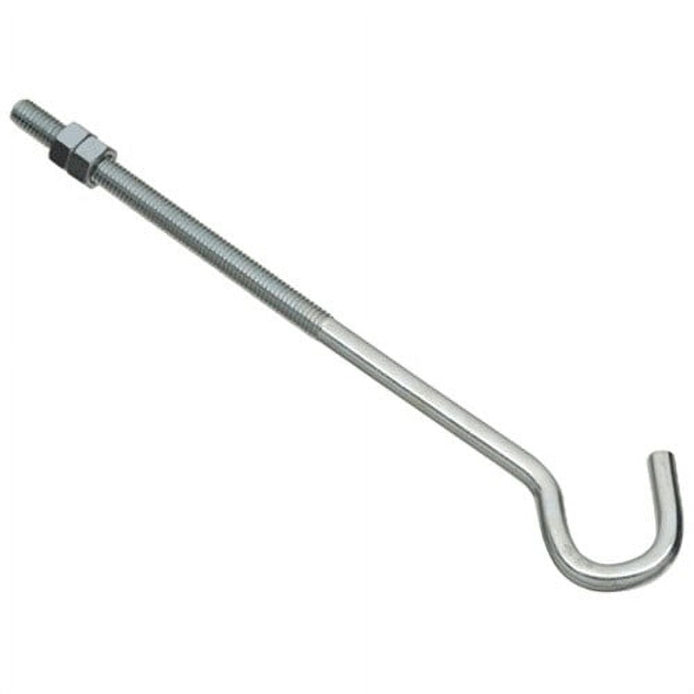 National Hardware Hook Bolt Zinc Plated Steel Heavy-Duty Fastener (Silver, 3/8 in x 10 in) bc6gm