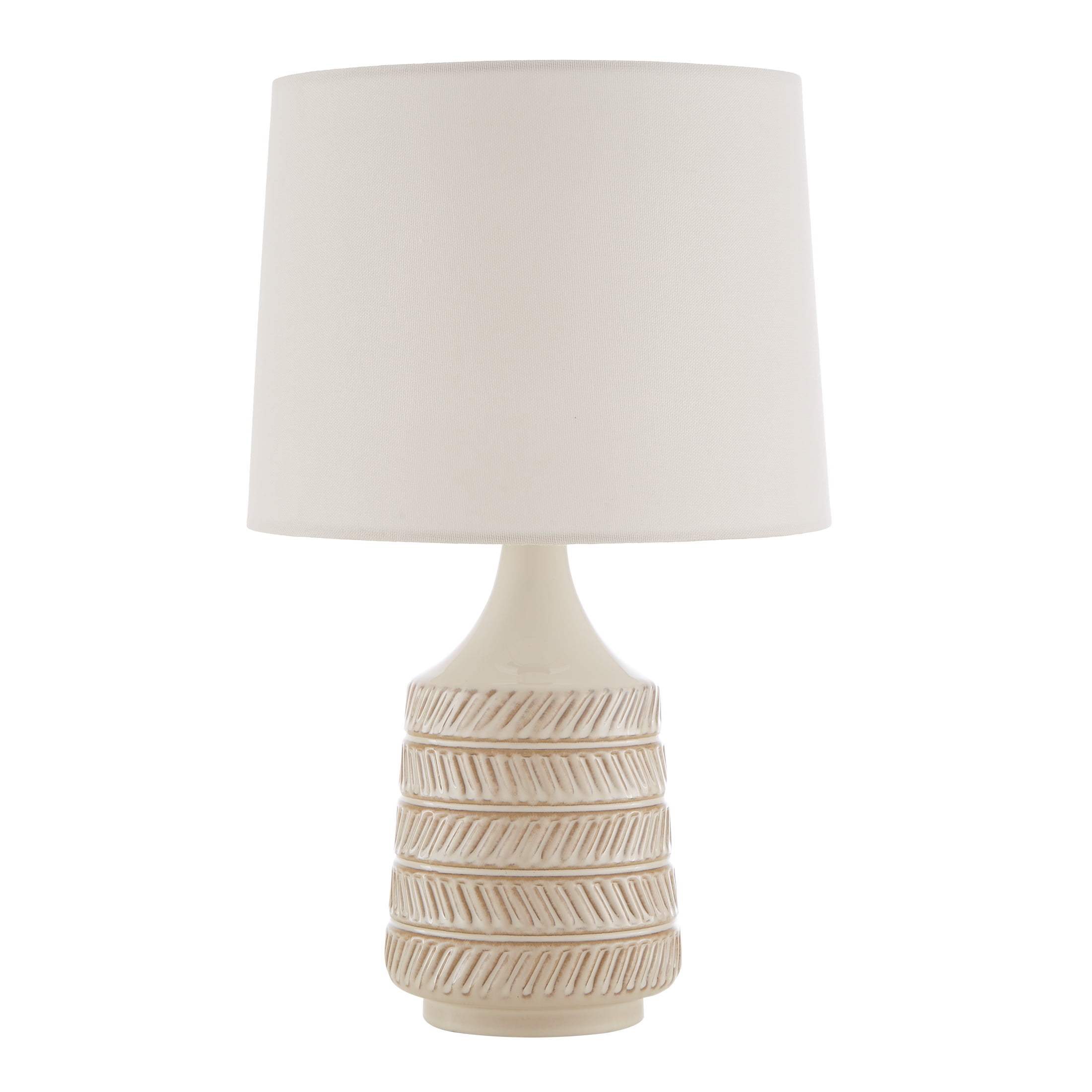 Better Homes & Gardens Reactive Glaze Ceramic Table Lamp with White Fabric Shade (17 in Height) lkw9c