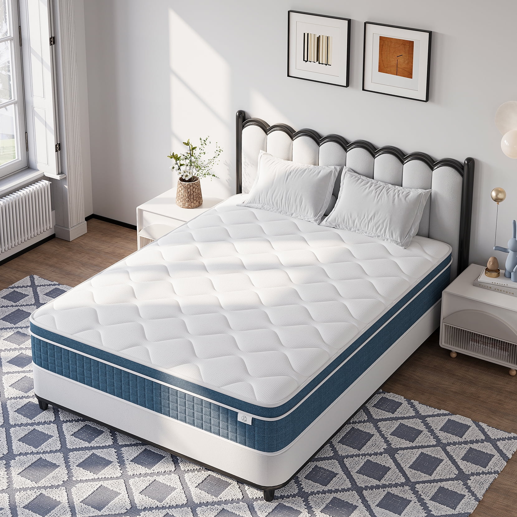 Neche 10 in Twin Hybrid Mattress, Memory Foam and Pocket Spring Bed with Medium Feel (Twin, 10 in) px33c