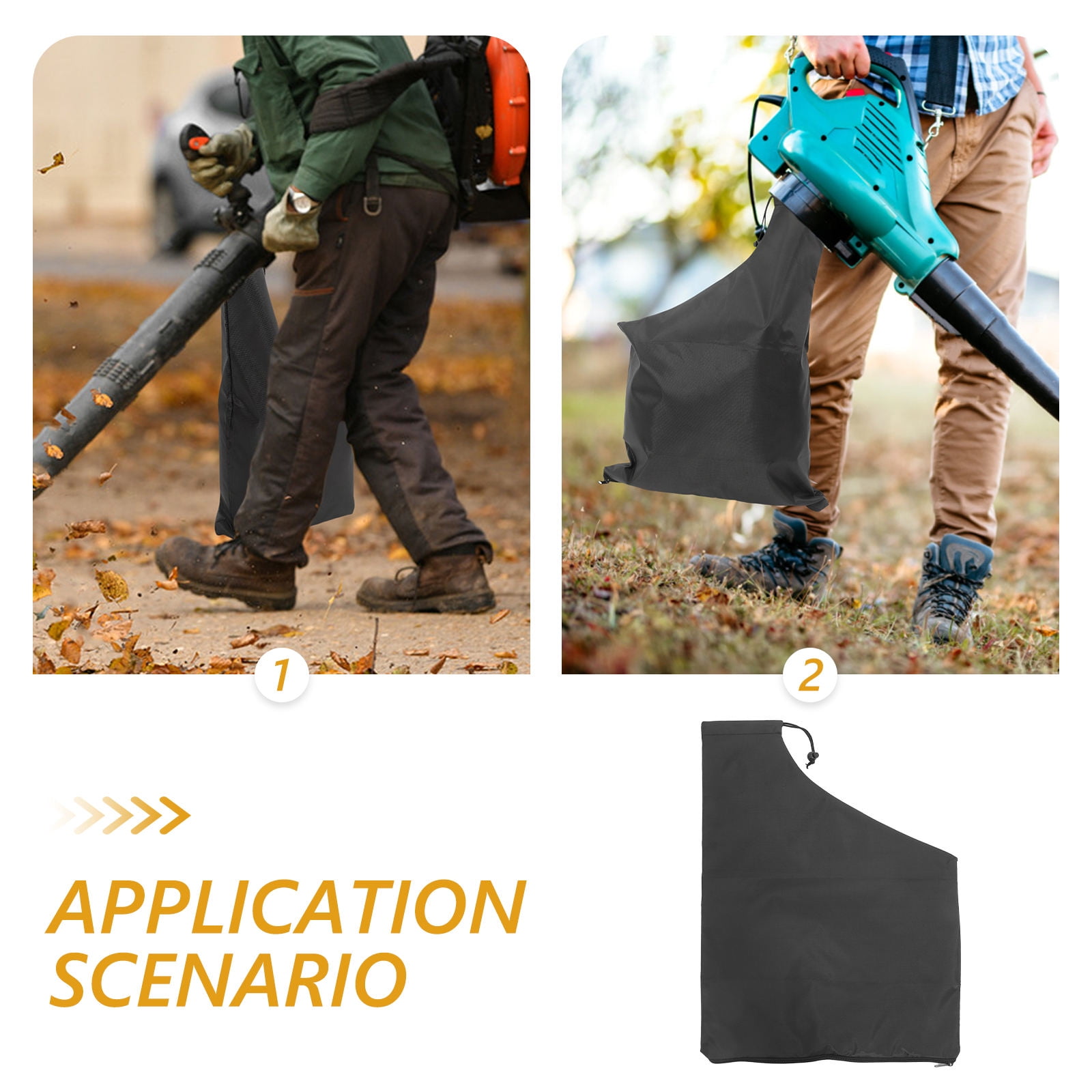 FUEENIRVA Reusable Leaf Blower Vacuum Bag for Yard Cleanup and Outdoor Maintenance (Black, 1-Pack) k4vvc